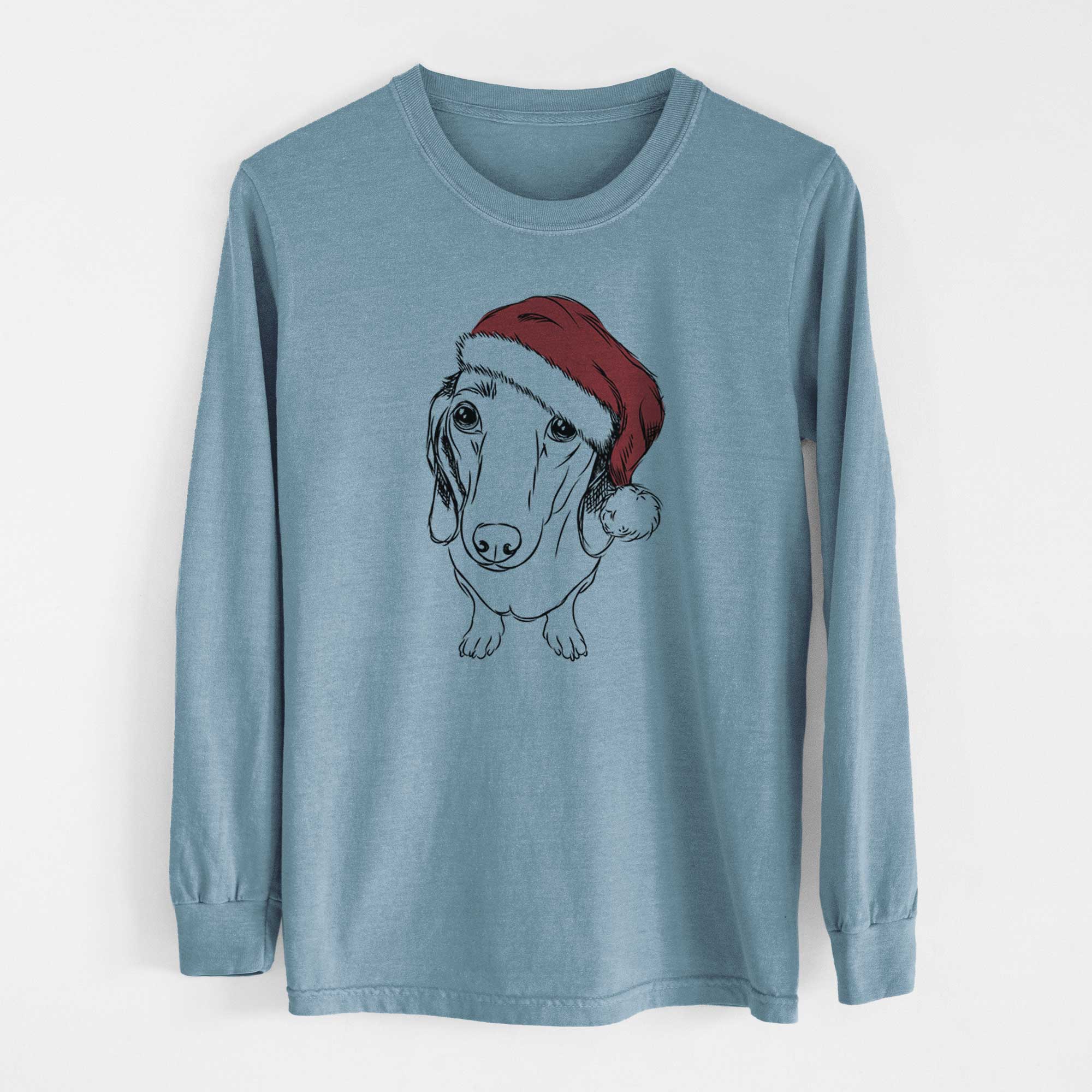 Santa Annabelle the Dachshund - Men's Heavyweight 100% Cotton Long Sleeve