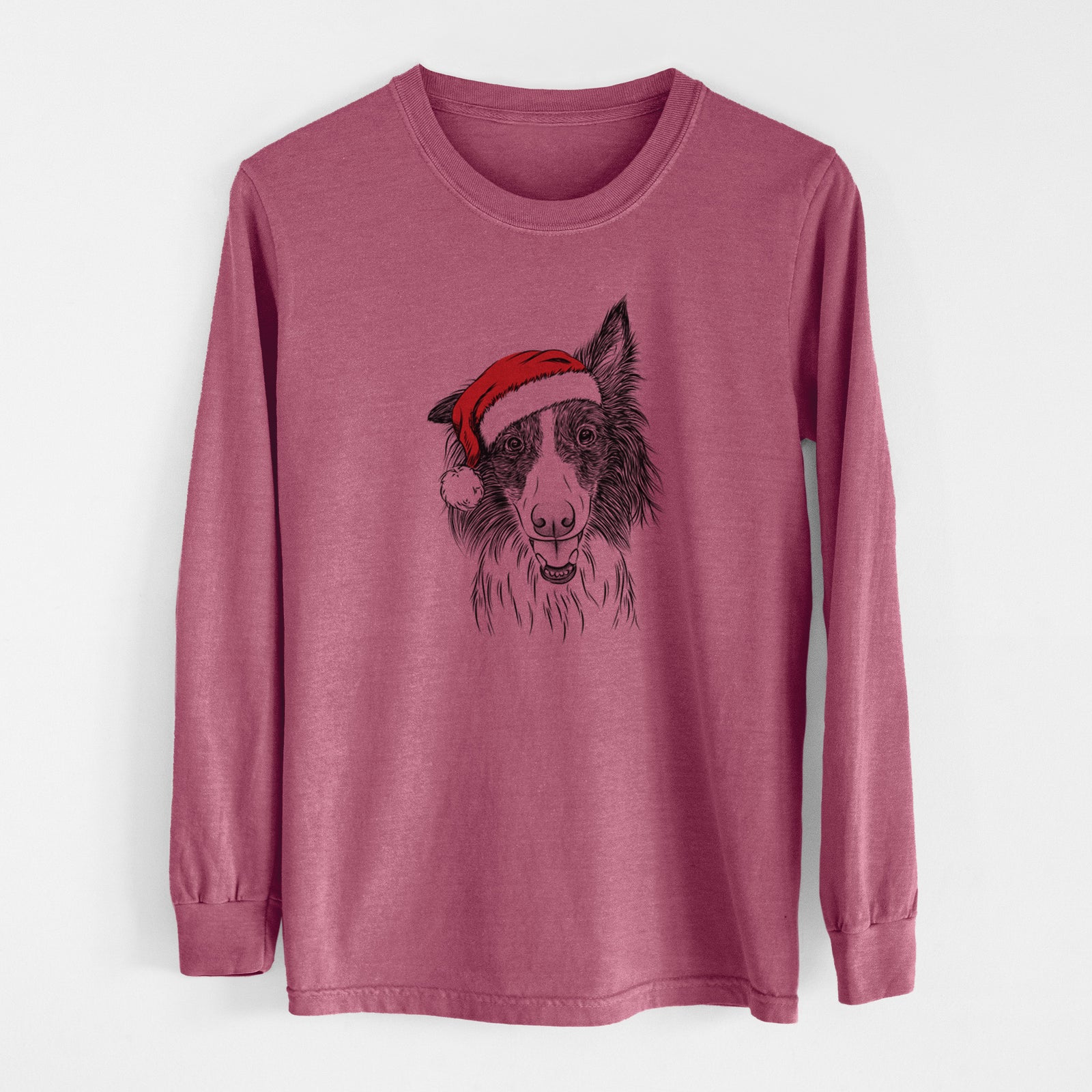 Santa Archie the Silken Windhound - Men's Heavyweight 100% Cotton Long Sleeve