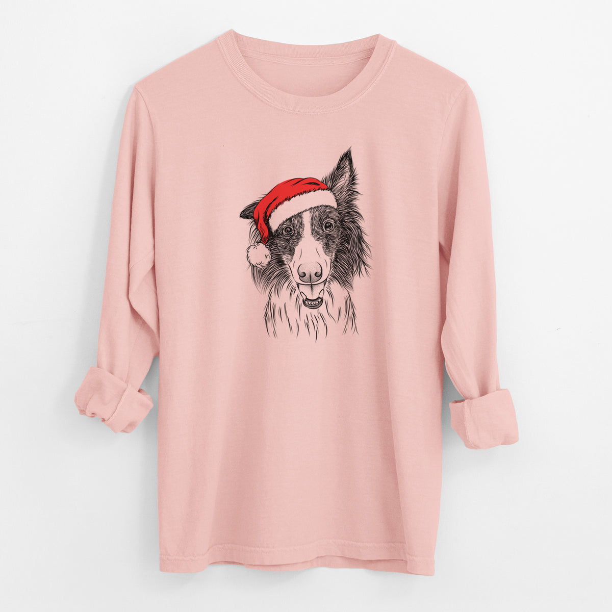 Santa Archie the Silken Windhound - Men's Heavyweight 100% Cotton Long Sleeve
