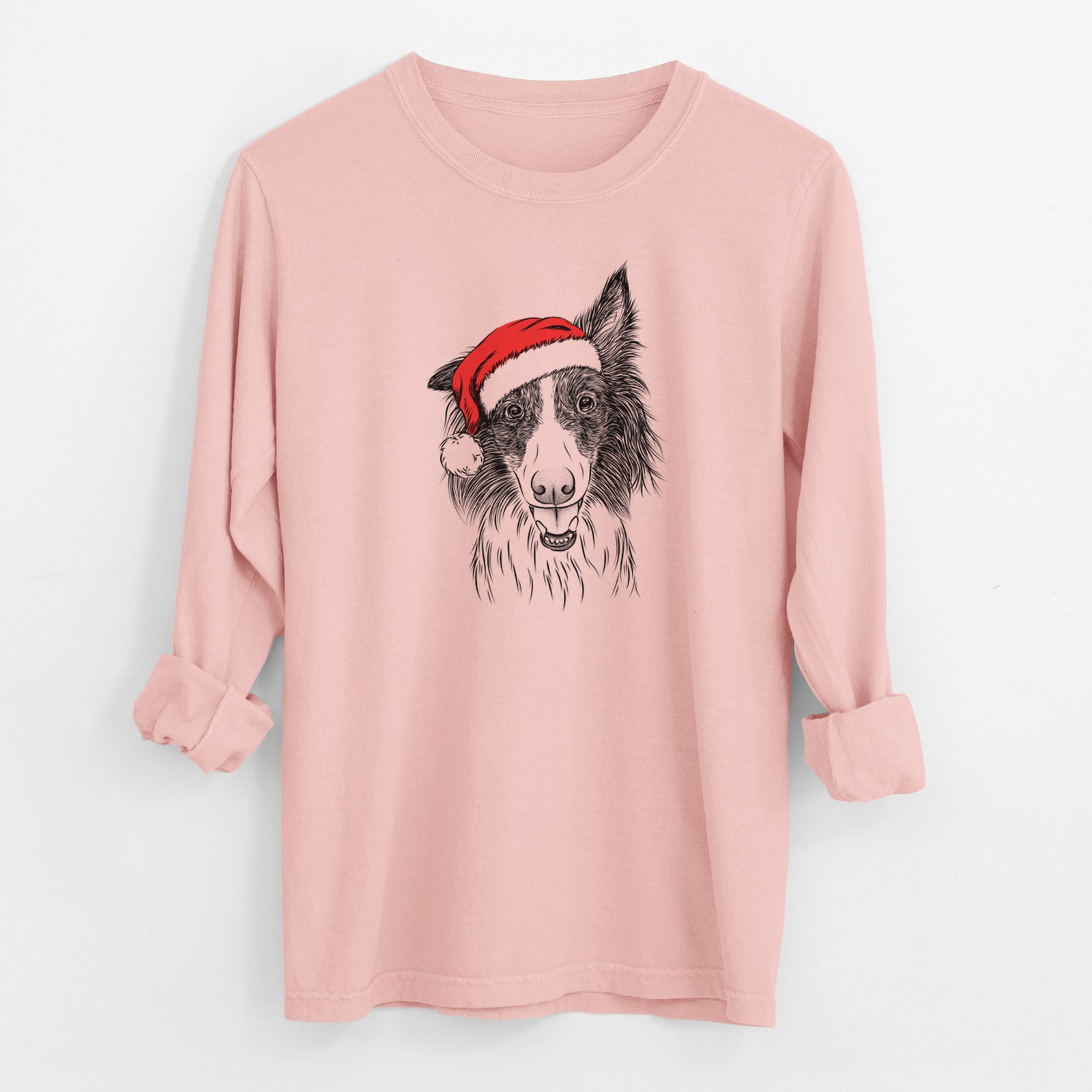 Santa Archie the Silken Windhound - Men's Heavyweight 100% Cotton Long Sleeve