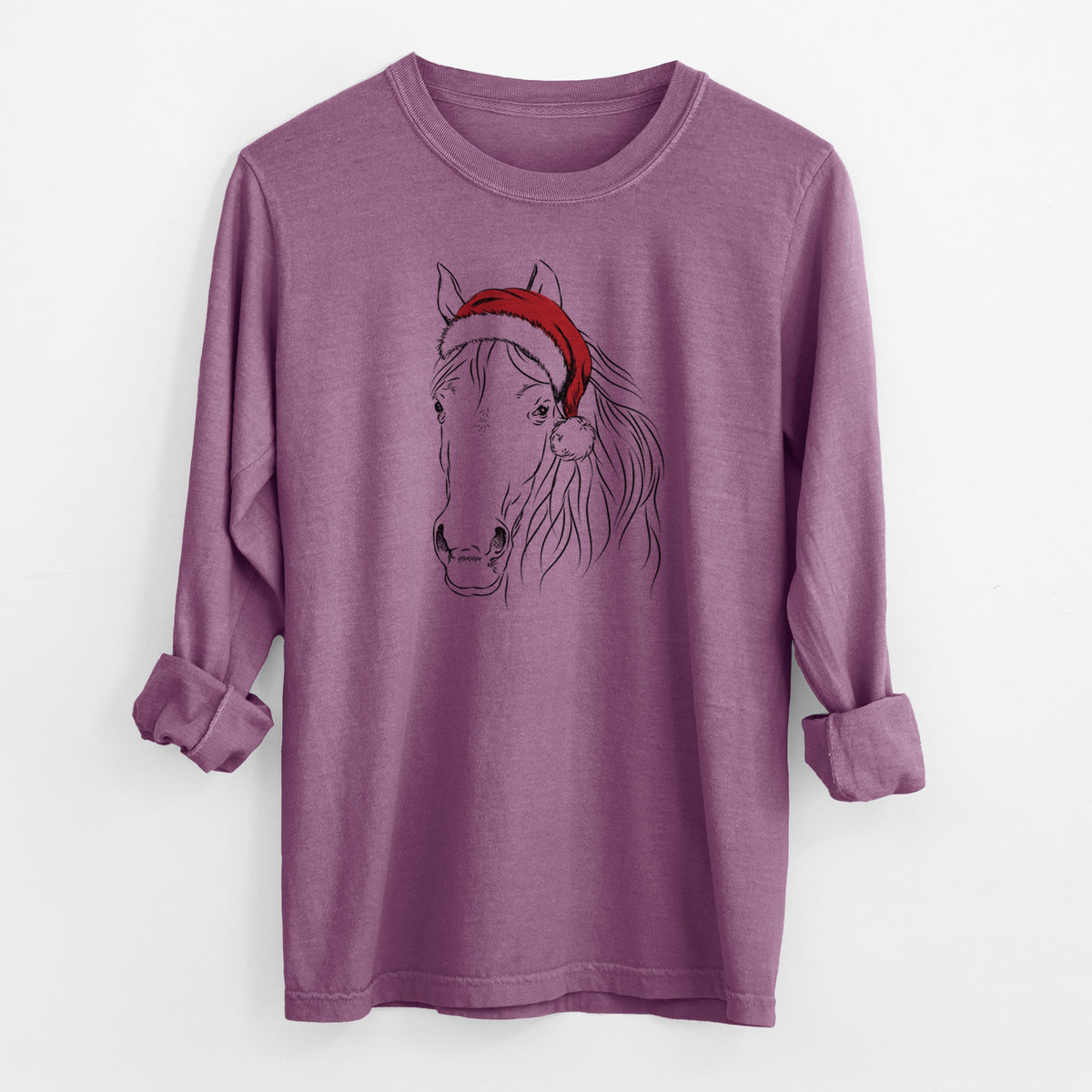 Santa Aria the Horse - Men's Heavyweight 100% Cotton Long Sleeve