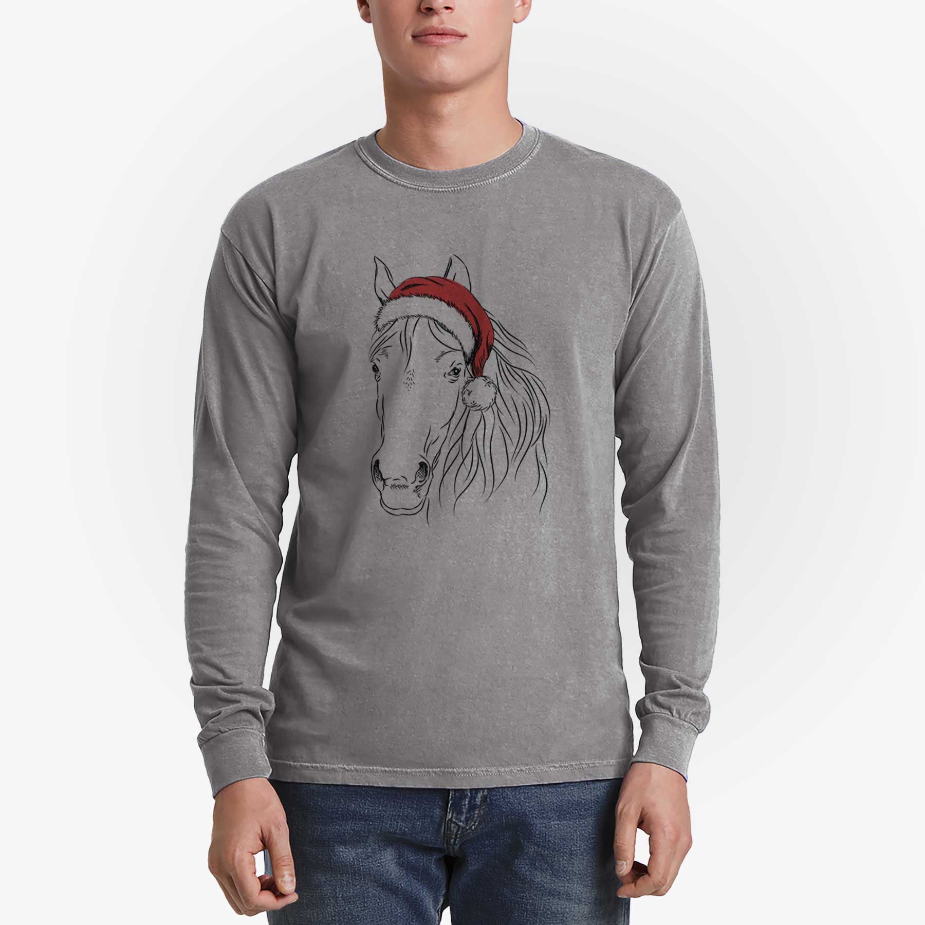 Santa Aria the Horse - Men's Heavyweight 100% Cotton Long Sleeve