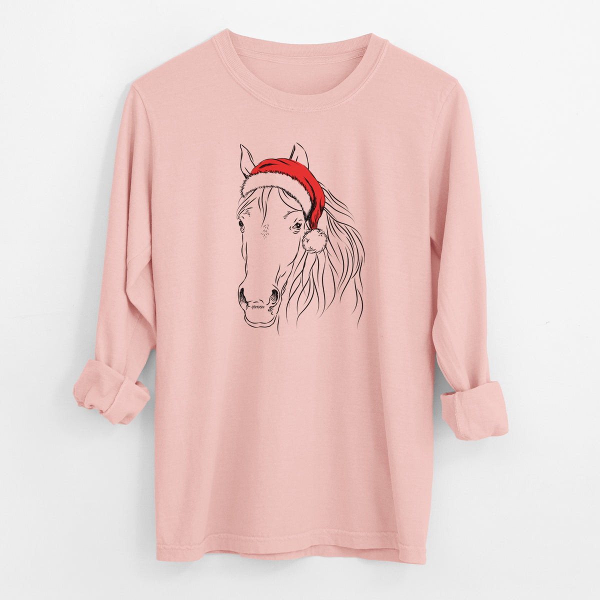 Santa Aria the Horse - Men's Heavyweight 100% Cotton Long Sleeve