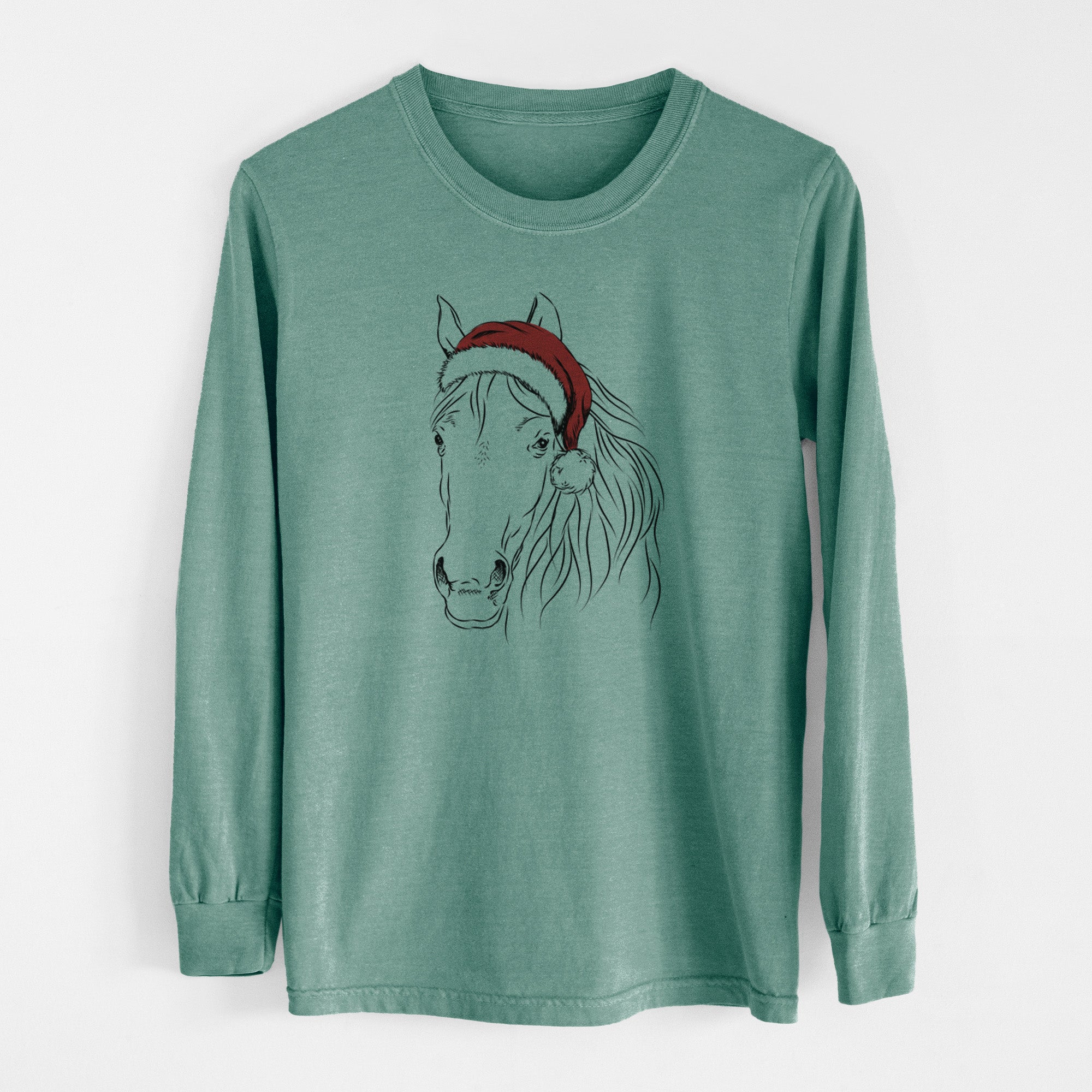 Santa Aria the Horse - Men's Heavyweight 100% Cotton Long Sleeve