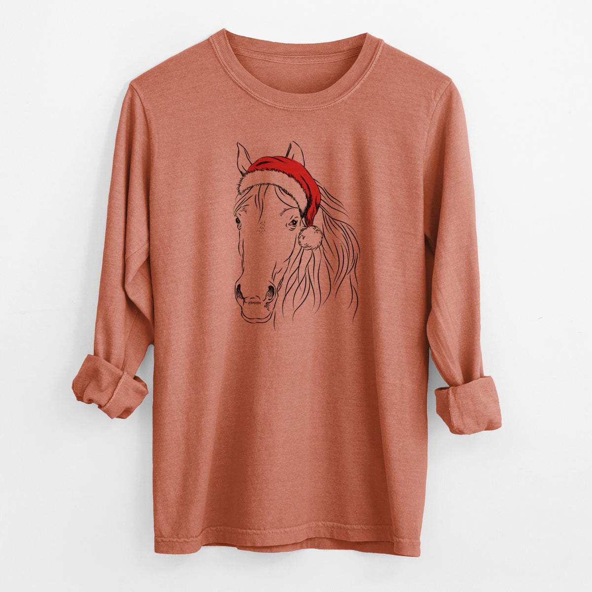Santa Aria the Horse - Men's Heavyweight 100% Cotton Long Sleeve