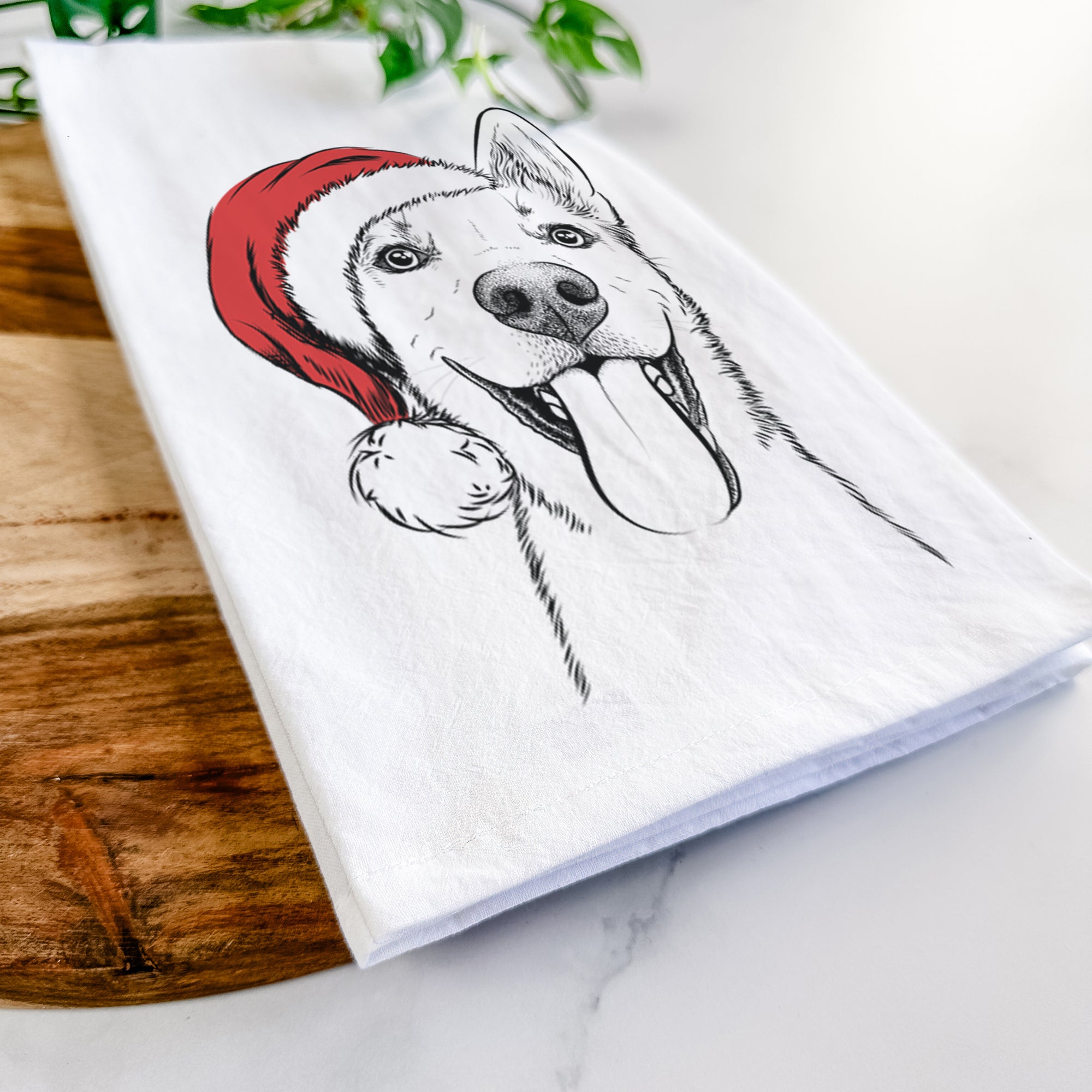 Arlo the Husky Shepherd Mix Tea Towel