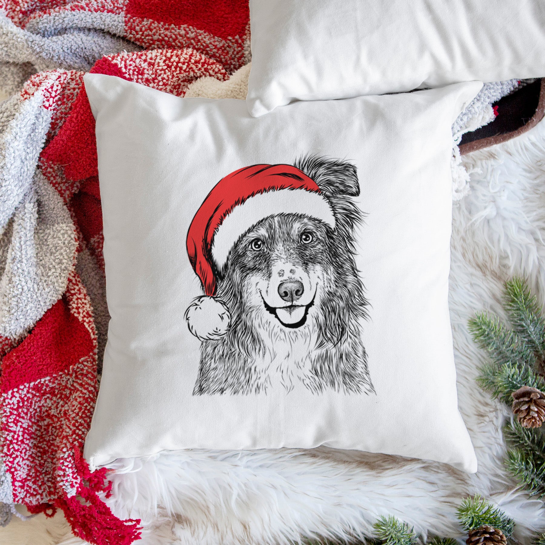 Aushe the Australian Shepherd - Throw Pillow Cover
