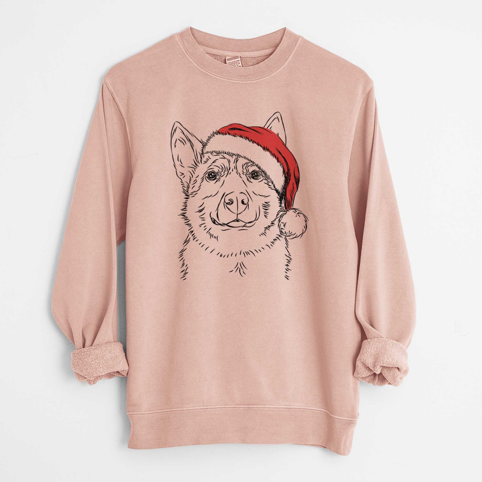 Santa Austin the Heeler - Unisex Pigment Dyed Crew Sweatshirt