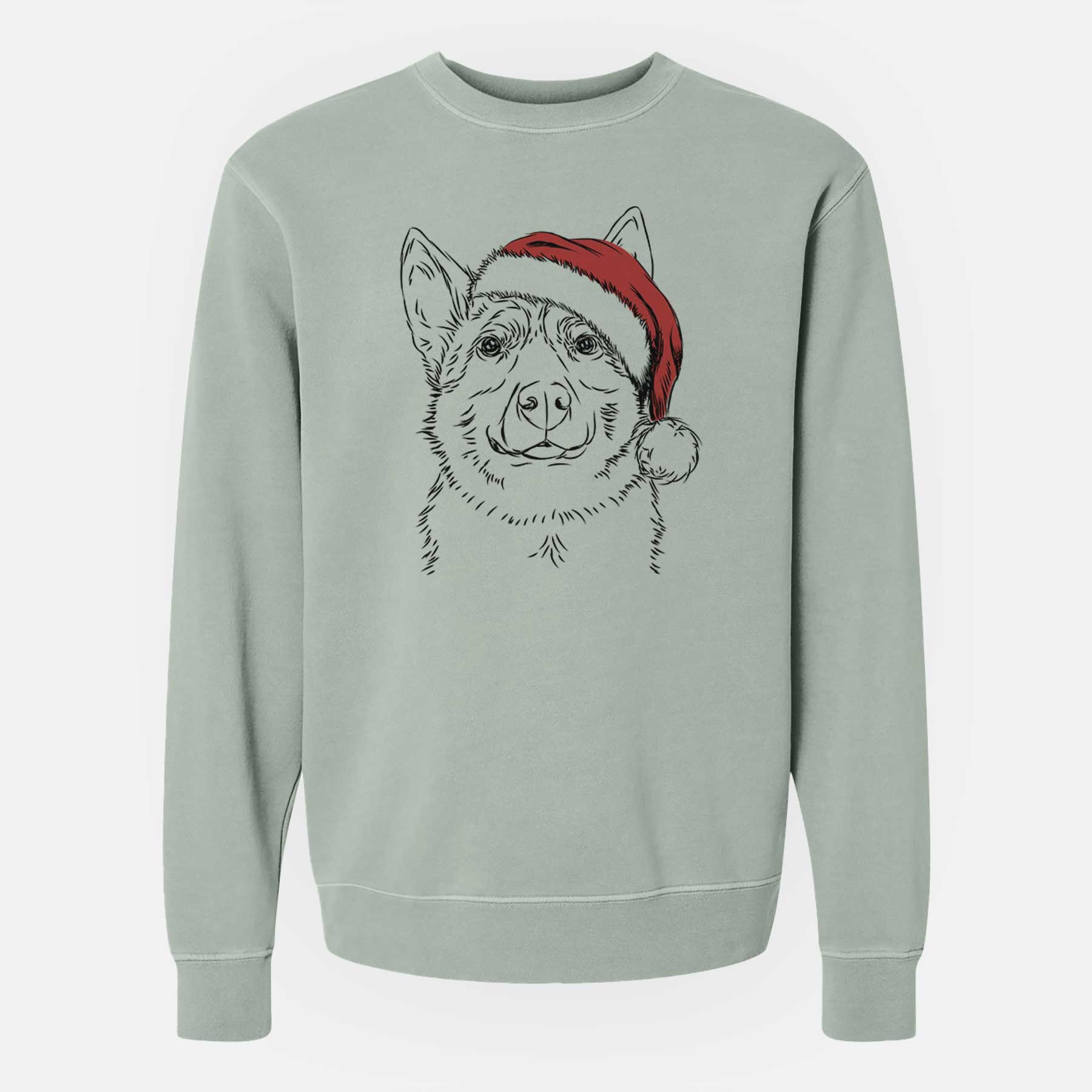 Santa Austin the Heeler - Unisex Pigment Dyed Crew Sweatshirt