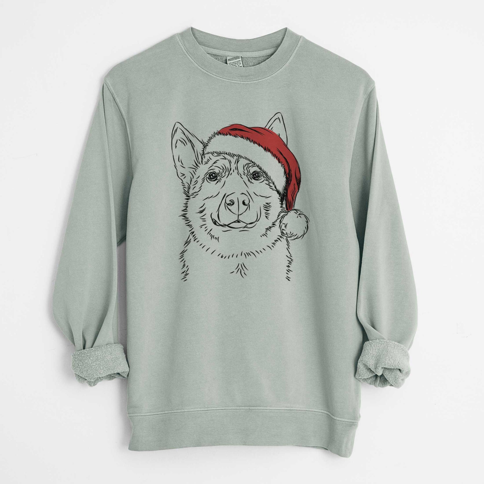 Santa Austin the Heeler - Unisex Pigment Dyed Crew Sweatshirt