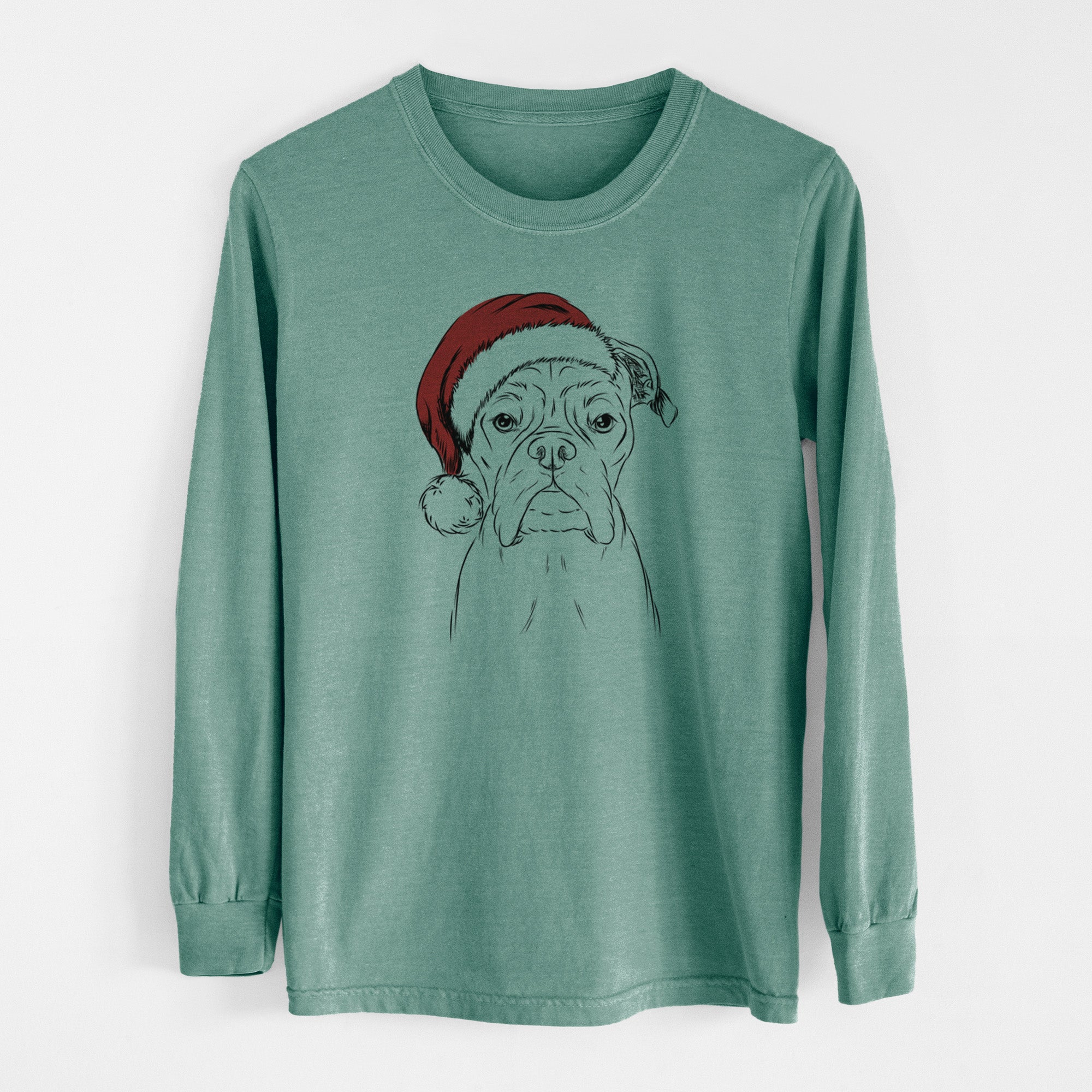 Santa Axel the Boxer - Men's Heavyweight 100% Cotton Long Sleeve