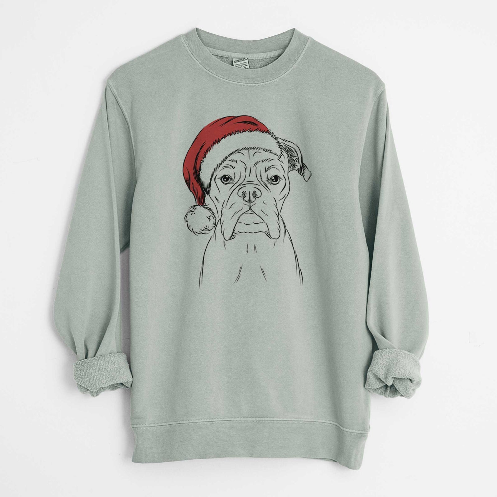 Santa Axel the Boxer - Unisex Pigment Dyed Crew Sweatshirt
