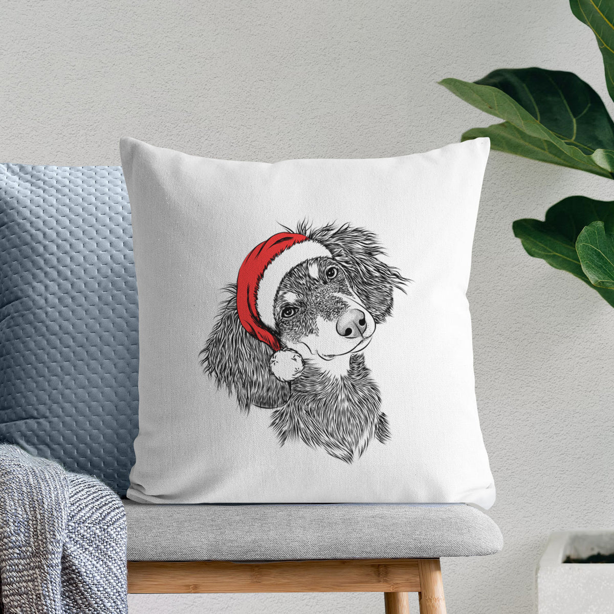 Bailey the Long Haired Dachshund - Throw Pillow Cover