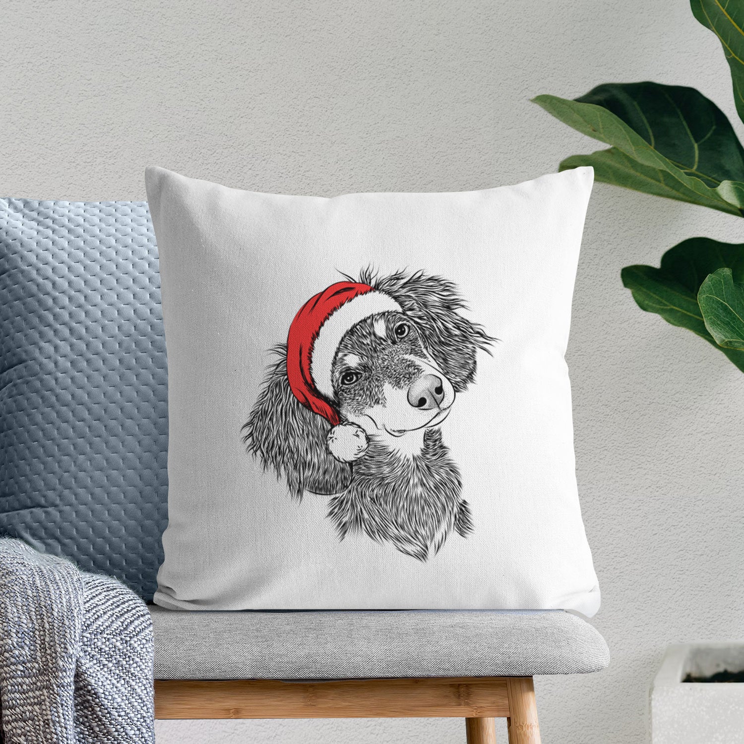 Bailey the Long Haired Dachshund - Throw Pillow Cover