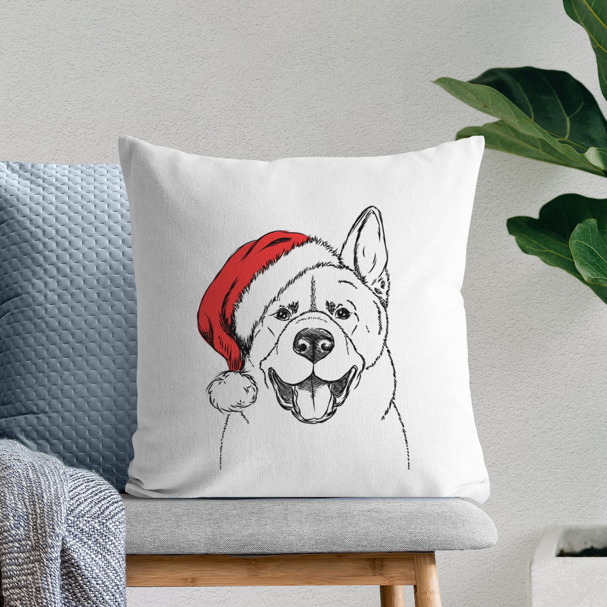 Baku the Akita - Throw Pillow Cover