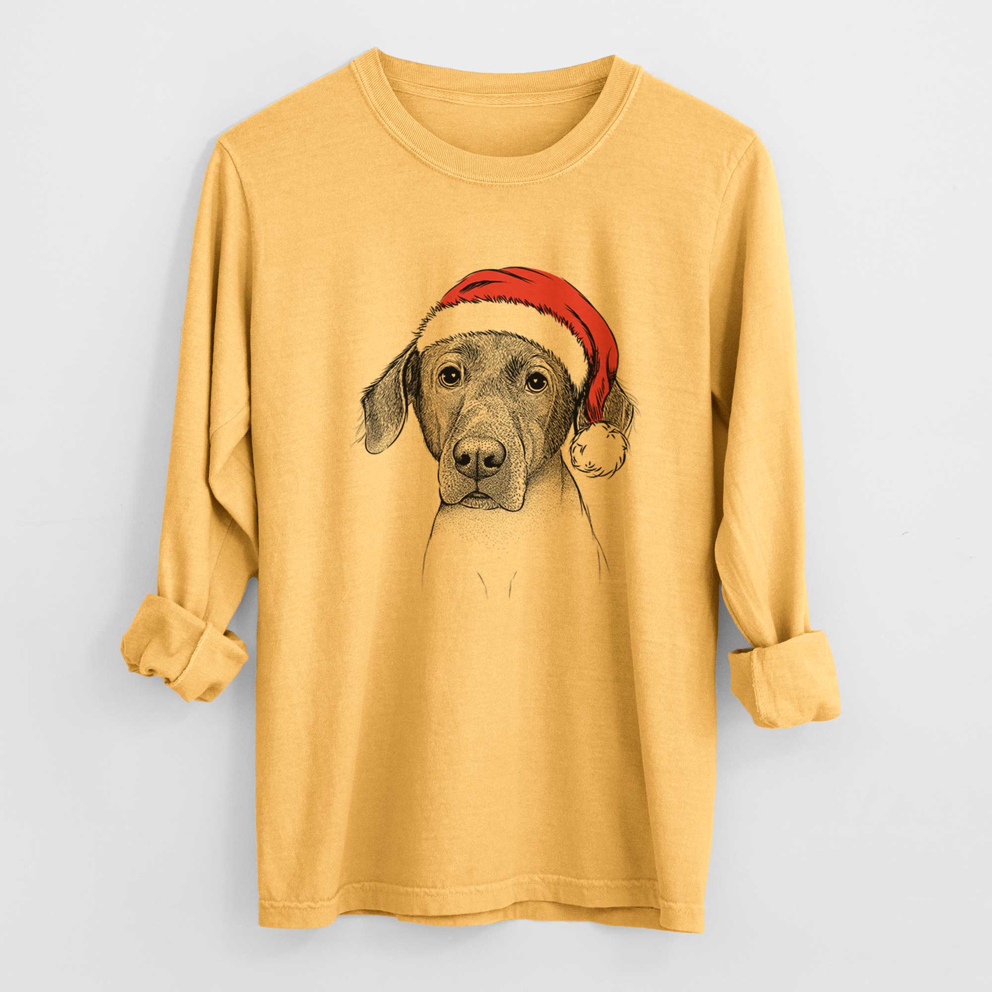 Santa Baldwin the Mixed Breed - Men's Heavyweight 100% Cotton Long Sleeve