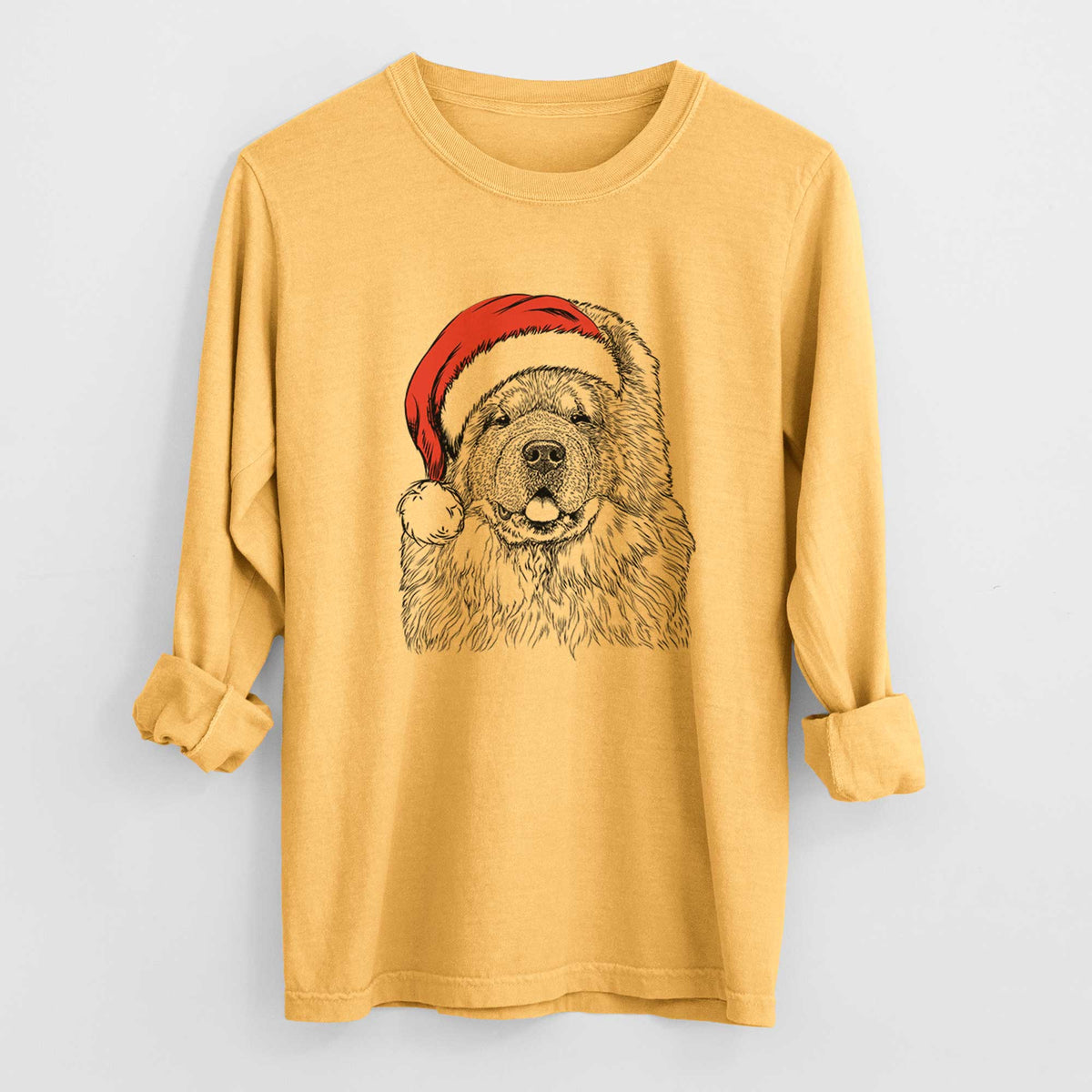 Santa Baloo the Chow Chow - Men's Heavyweight 100% Cotton Long Sleeve
