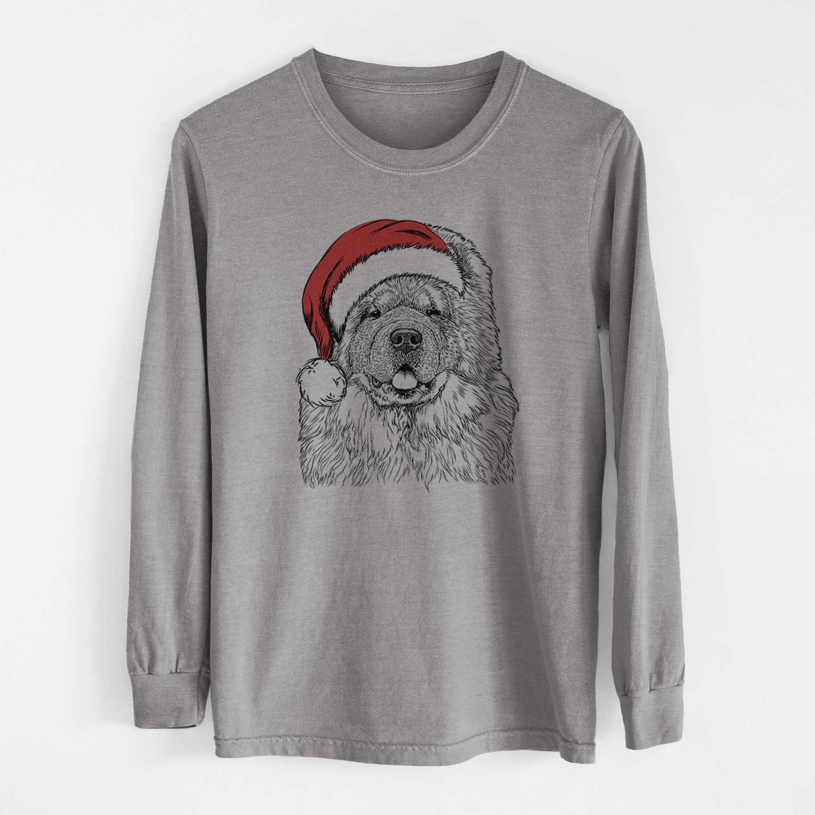 Santa Baloo the Chow Chow - Men's Heavyweight 100% Cotton Long Sleeve