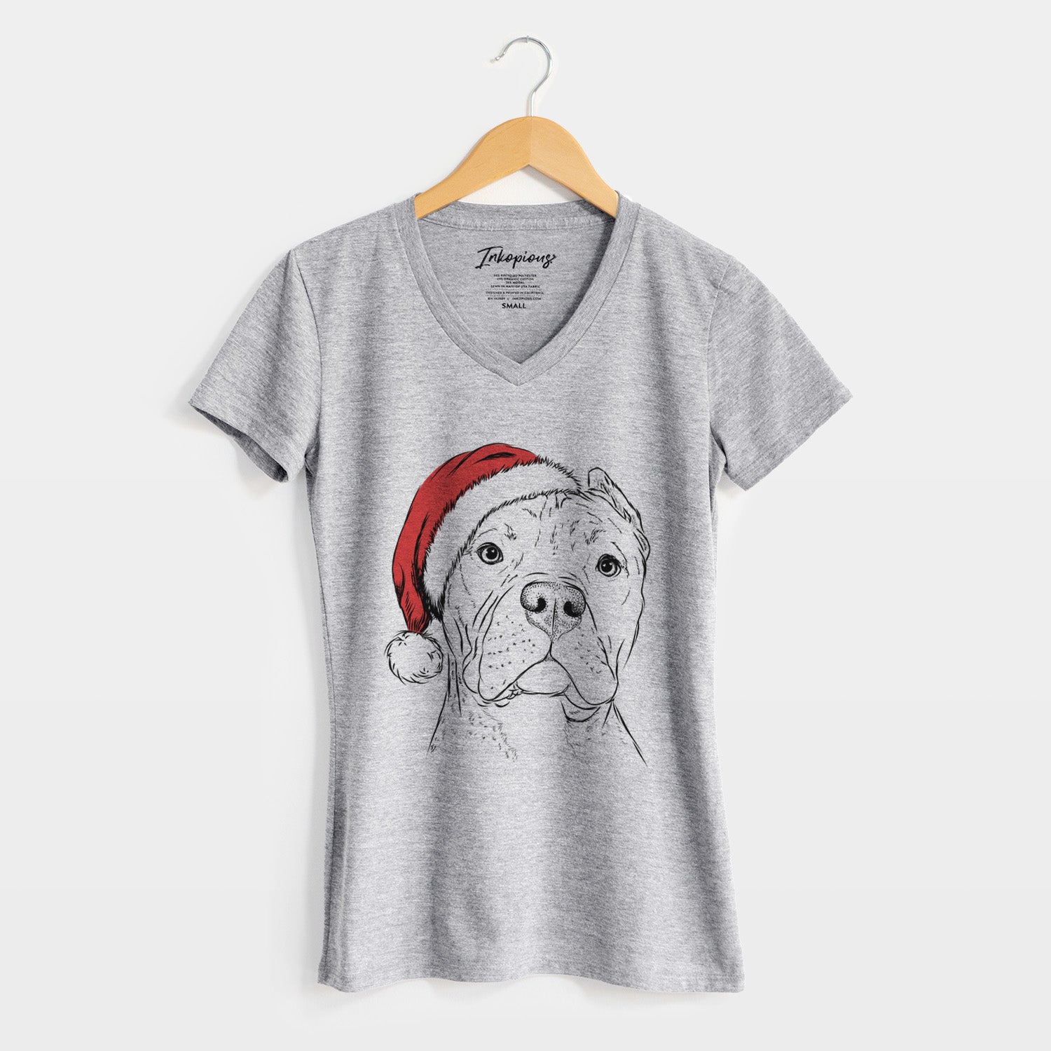 Santa Bam Bam the Pitbull - Women's Perfect V-neck Shirt