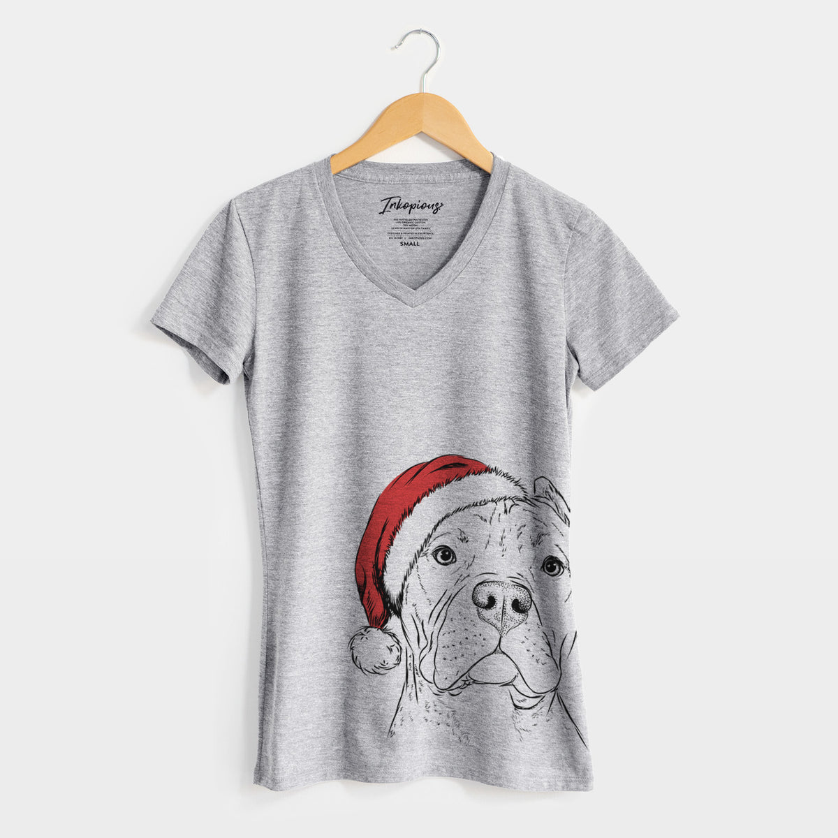 Santa Bam Bam the Pitbull - Women's Perfect V-neck Shirt