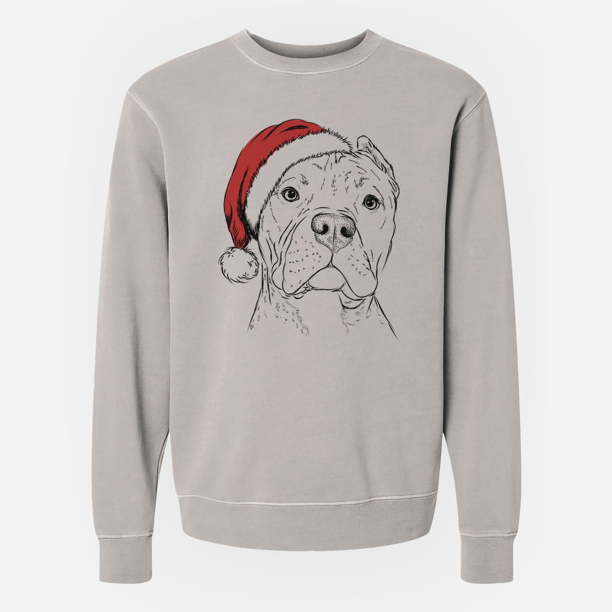 Santa Bam Bam the Pitbull - Unisex Pigment Dyed Crew Sweatshirt