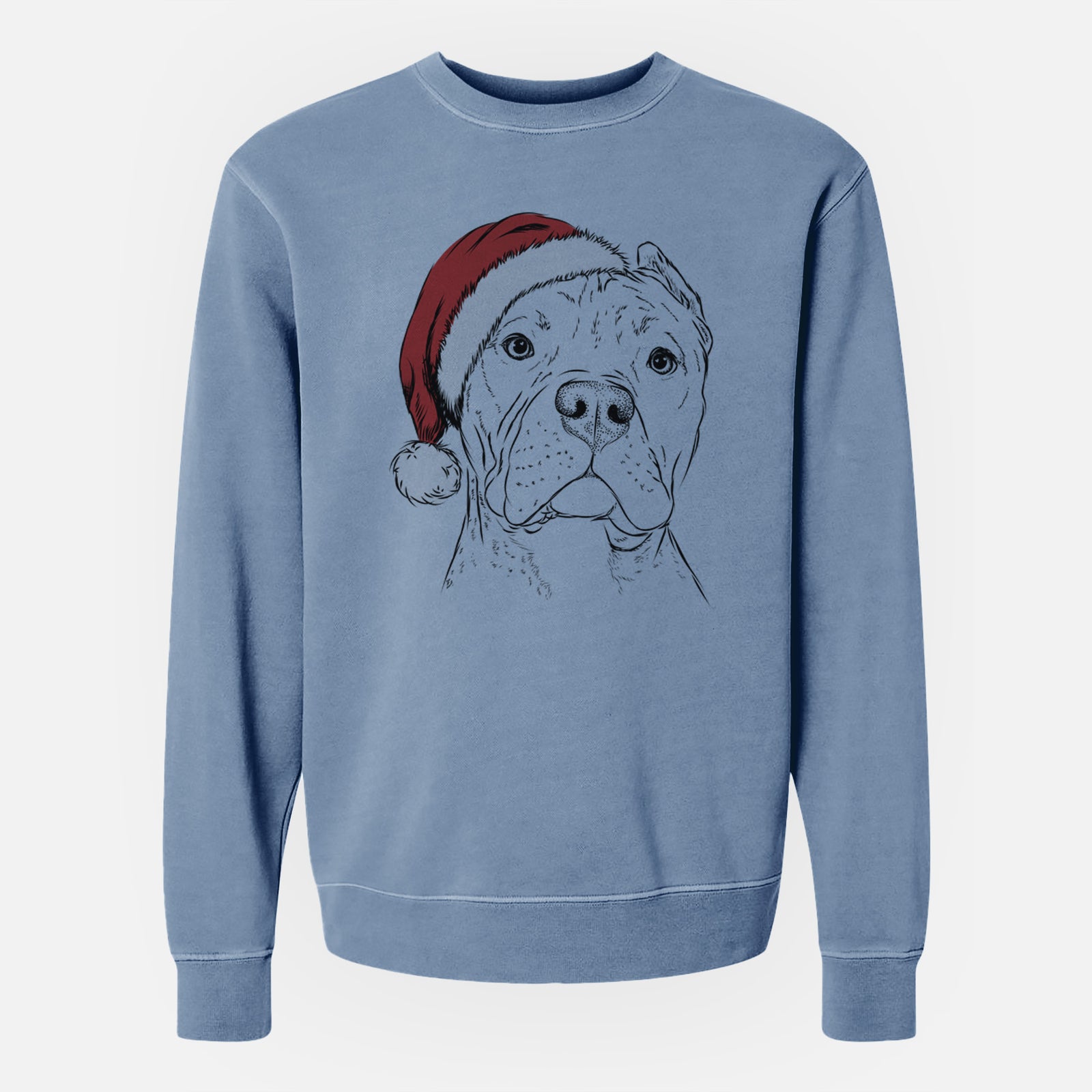 Santa Bam Bam the Pitbull - Unisex Pigment Dyed Crew Sweatshirt