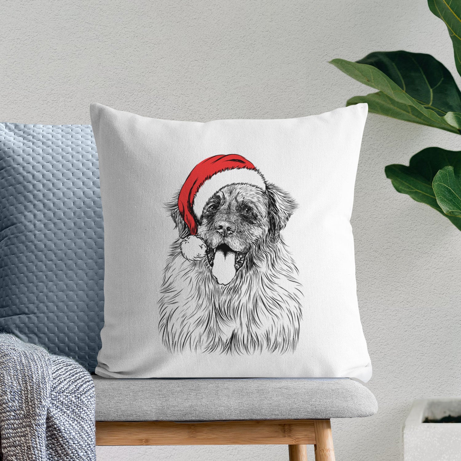 Bamboo the Leonberger - Throw Pillow Cover