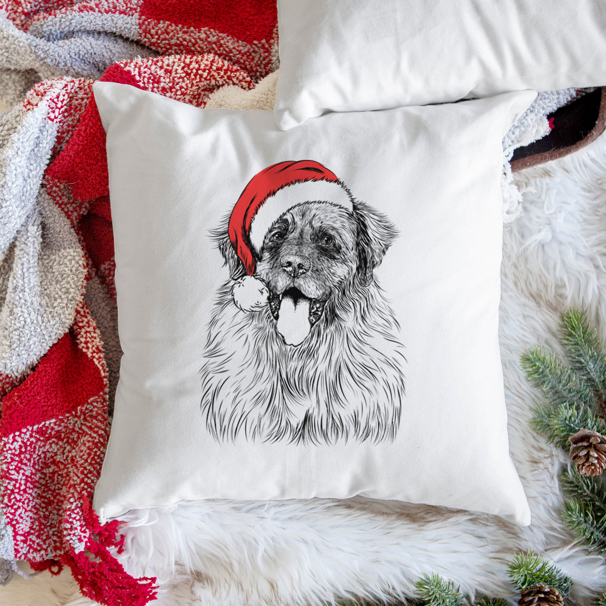 Bamboo the Leonberger - Throw Pillow Cover