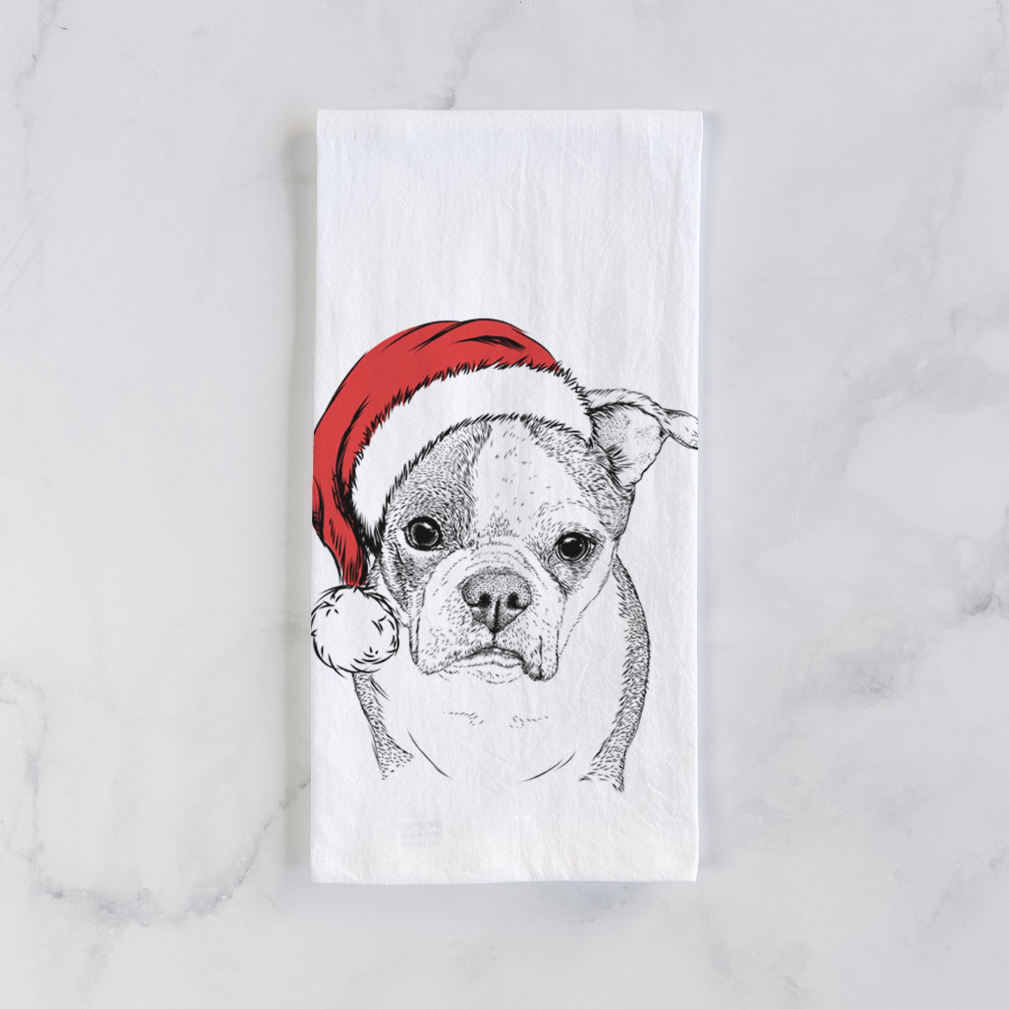 Bandit the Boston Terrier Tea Towel