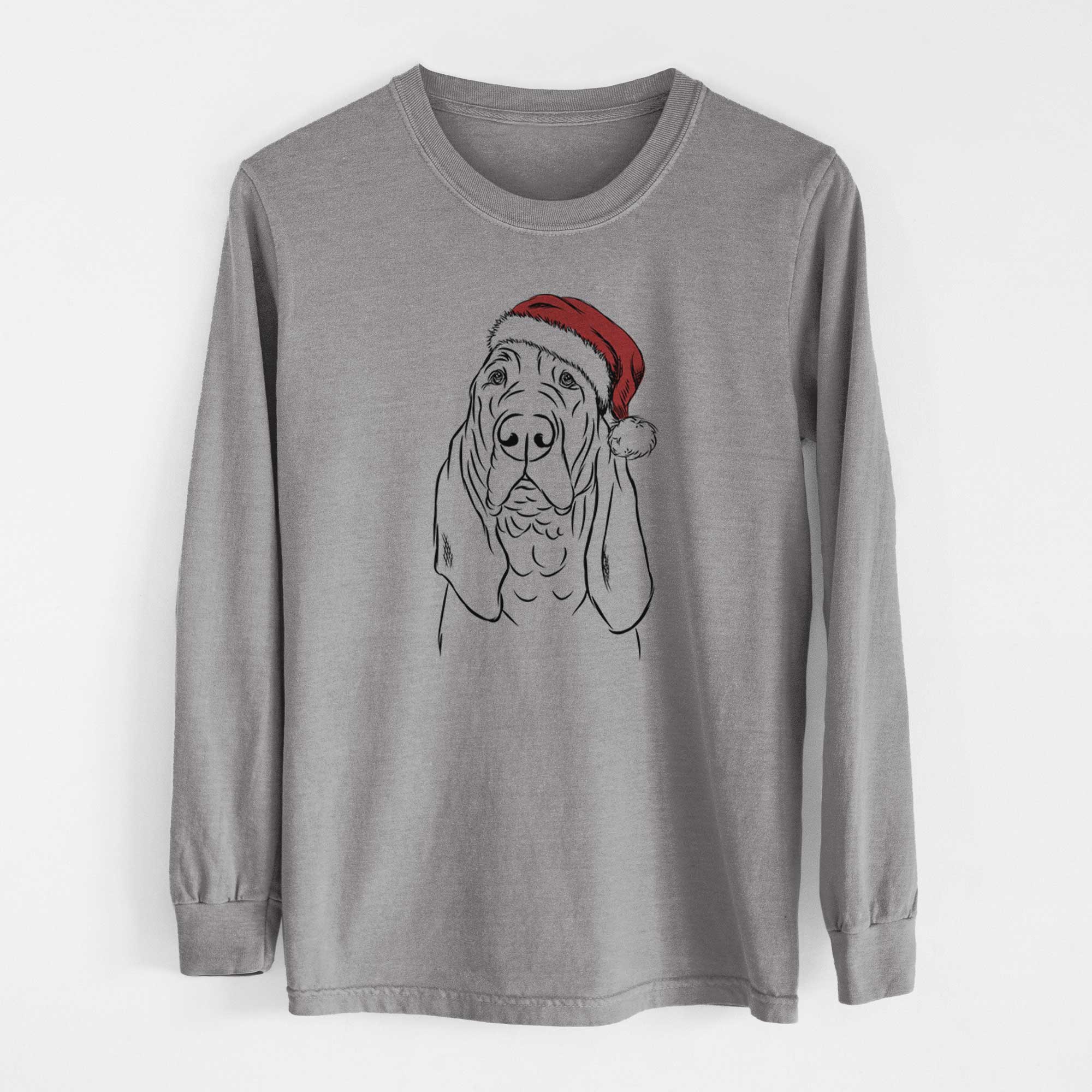 Santa Baron the Bloodhound - Men's Heavyweight 100% Cotton Long Sleeve