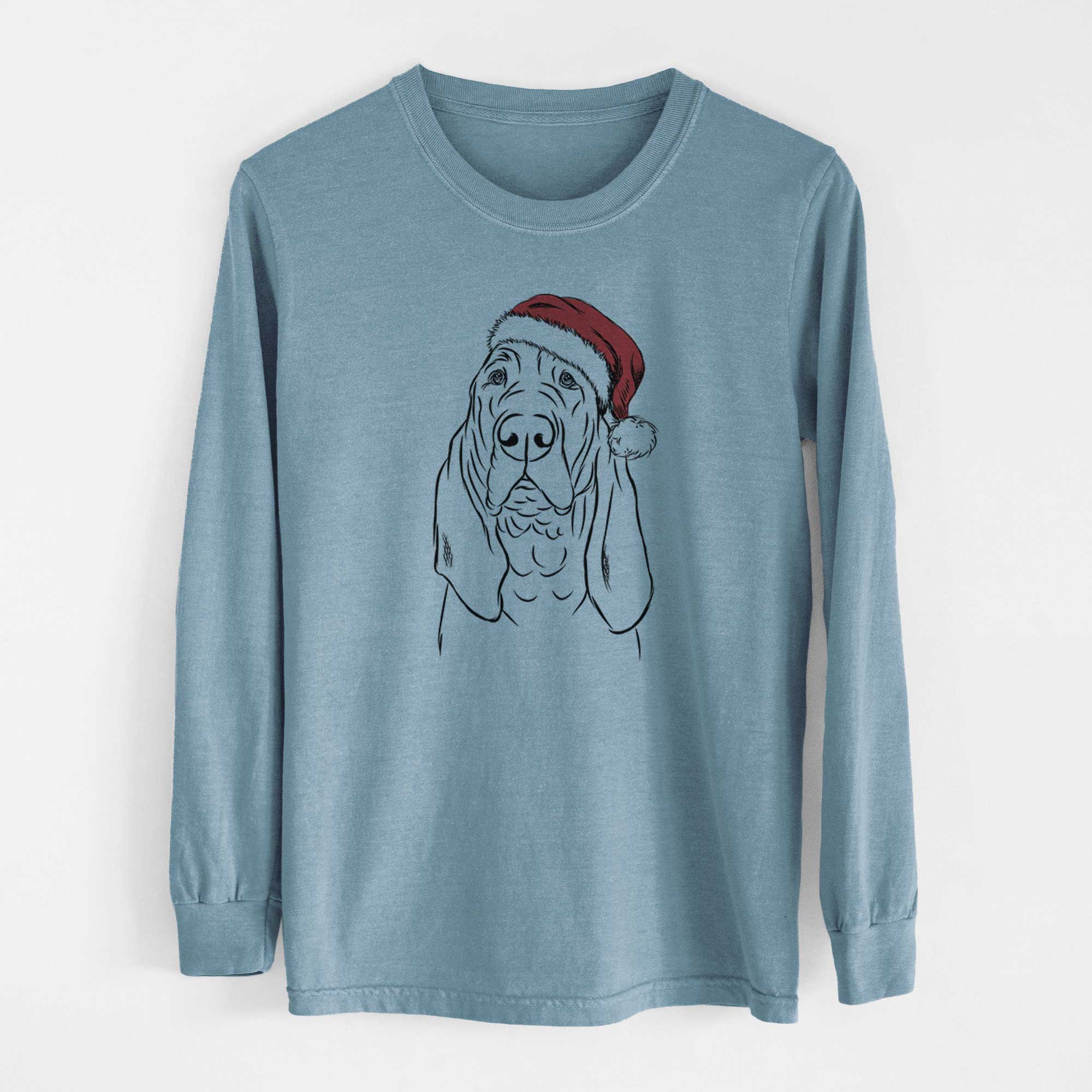 Santa Baron the Bloodhound - Men's Heavyweight 100% Cotton Long Sleeve