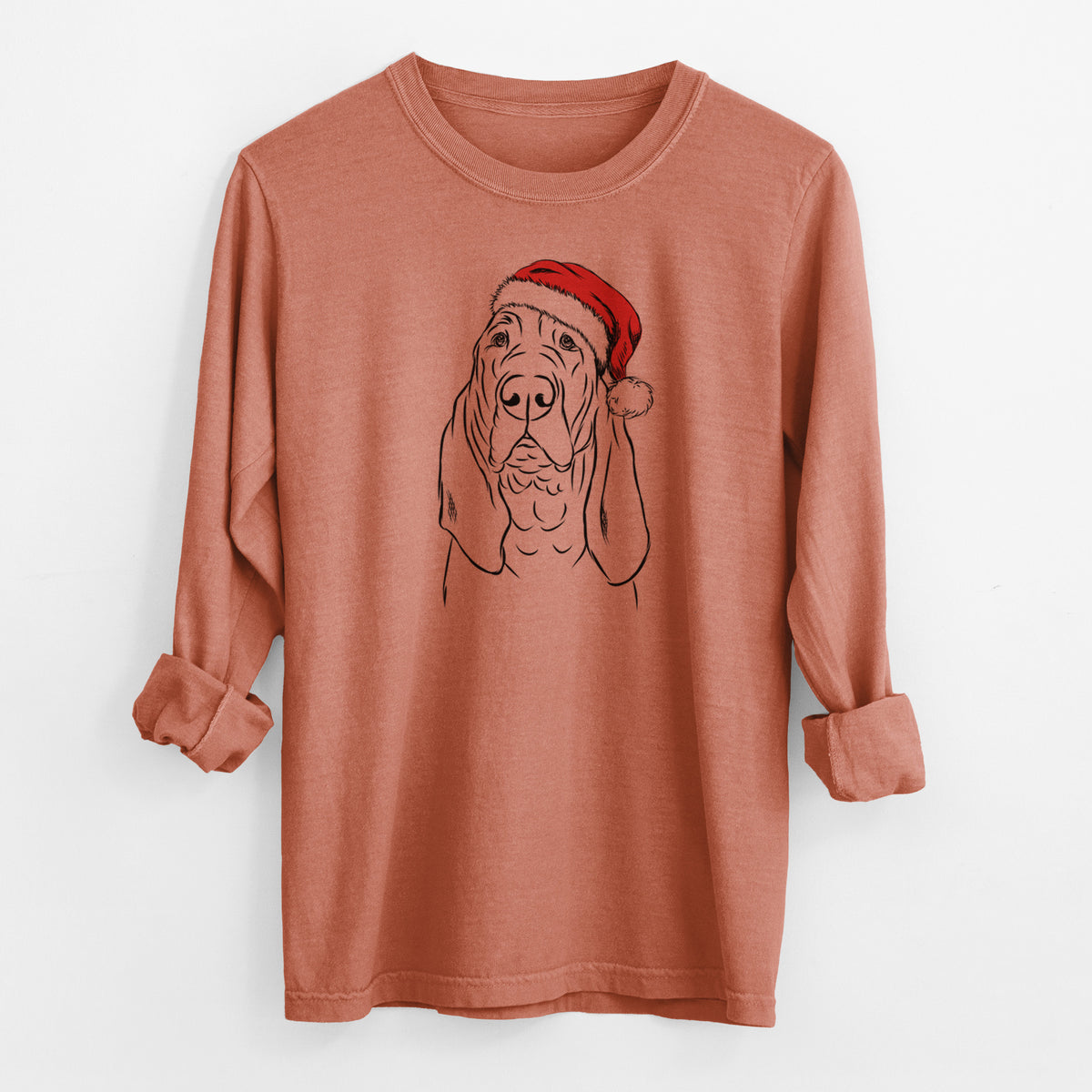 Santa Baron the Bloodhound - Men's Heavyweight 100% Cotton Long Sleeve
