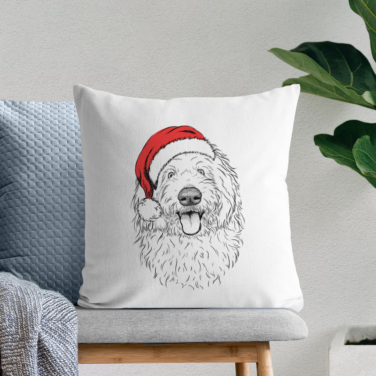 Barry the Old English Sheepdog - Throw Pillow Cover