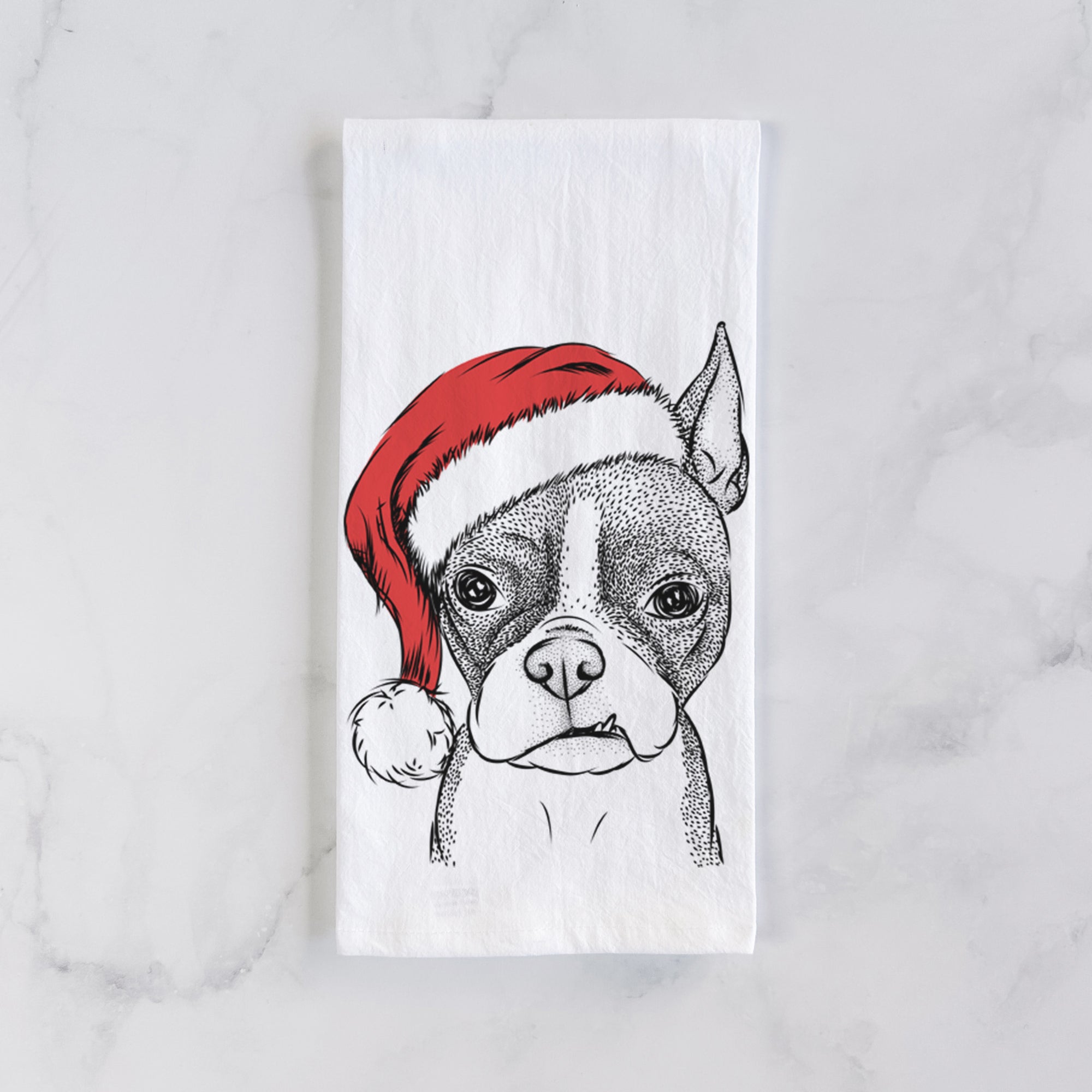 Bean the Boston Terrier Tea Towel