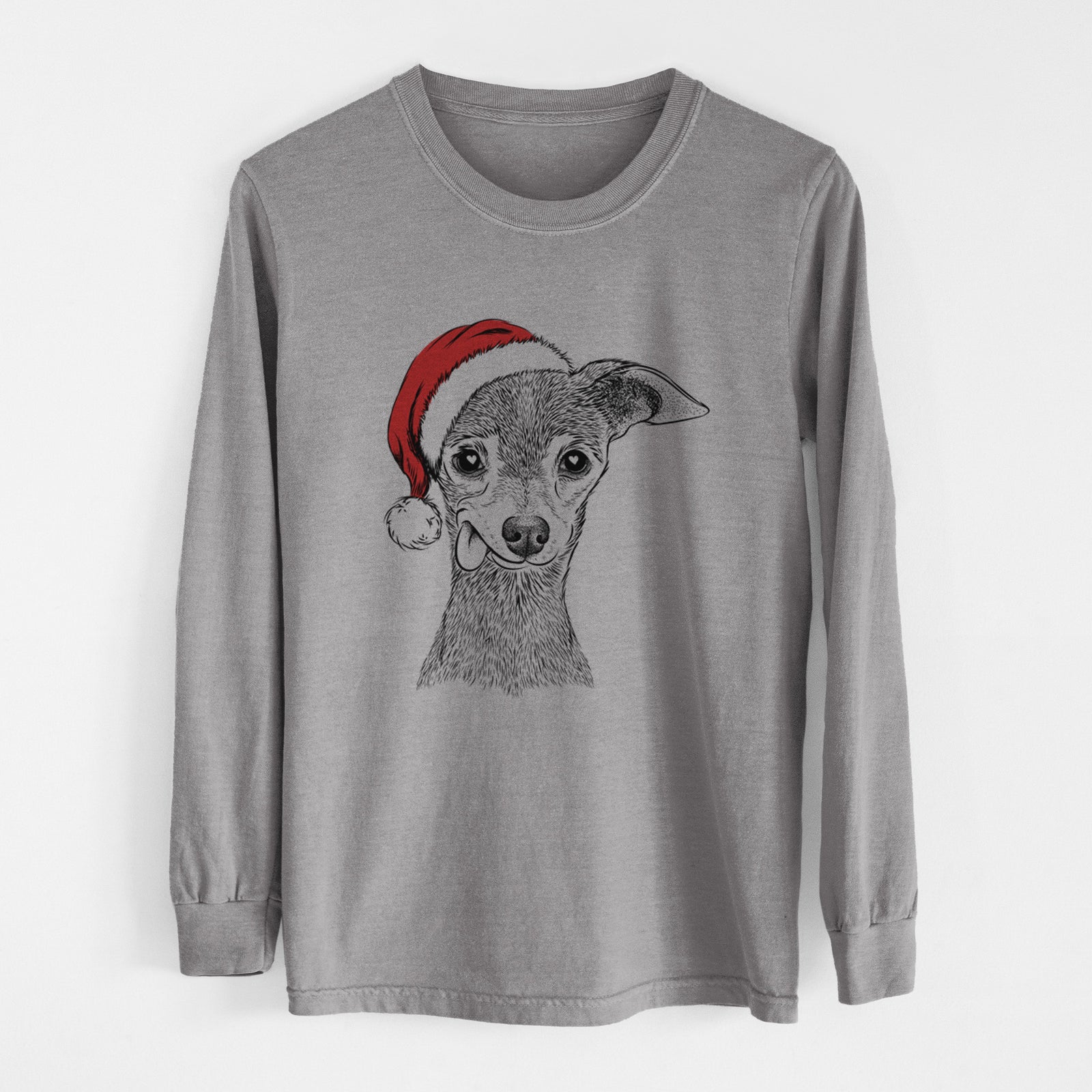 Santa Bebe the Chihuahua - Heavyweight 100% Cotton Long Sleeve