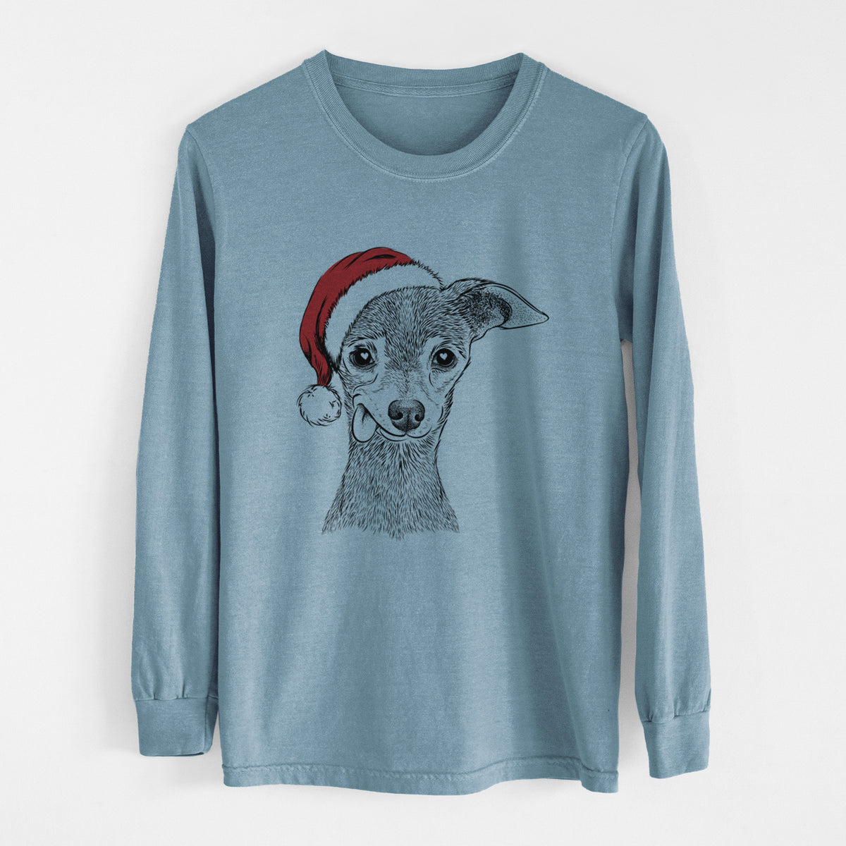 Santa Bebe the Chihuahua - Heavyweight 100% Cotton Long Sleeve