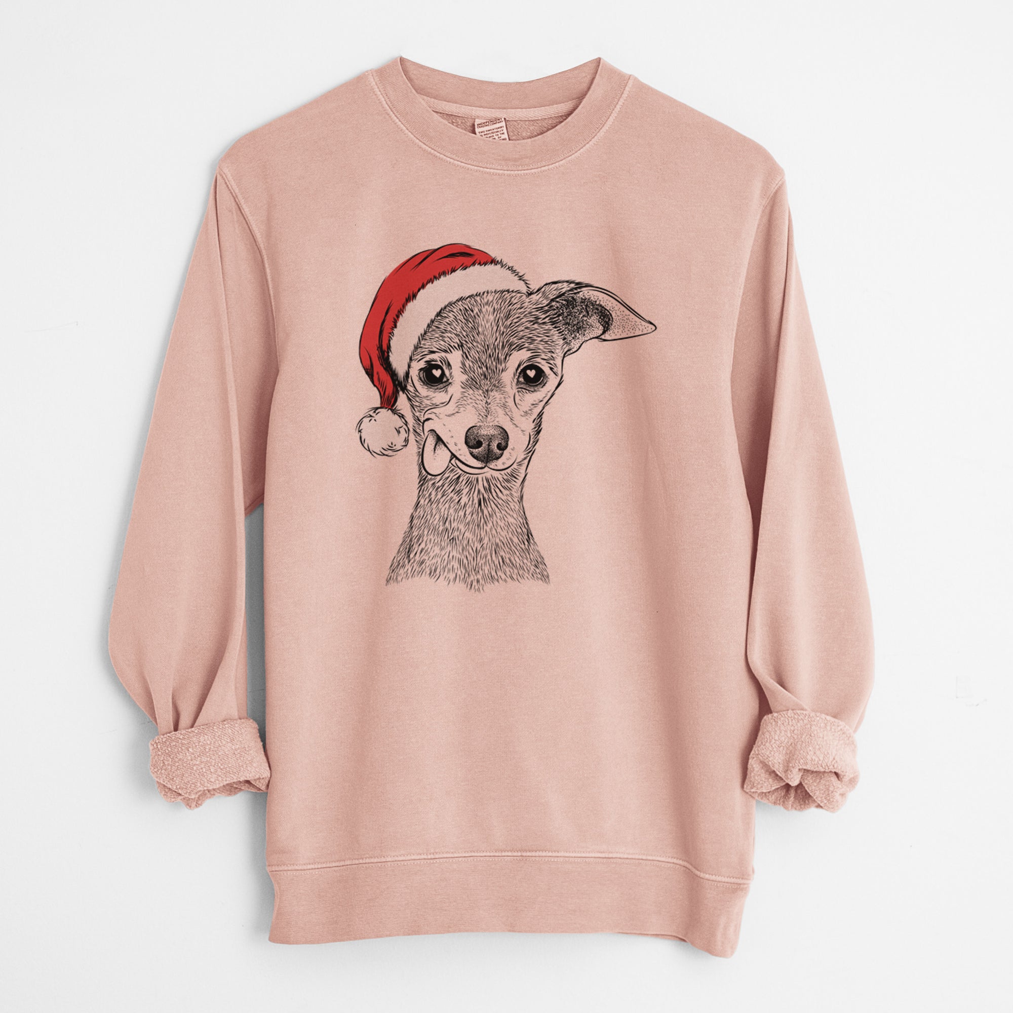 Santa Bebe the Chihuahua - Unisex Pigment Dyed Crew Sweatshirt