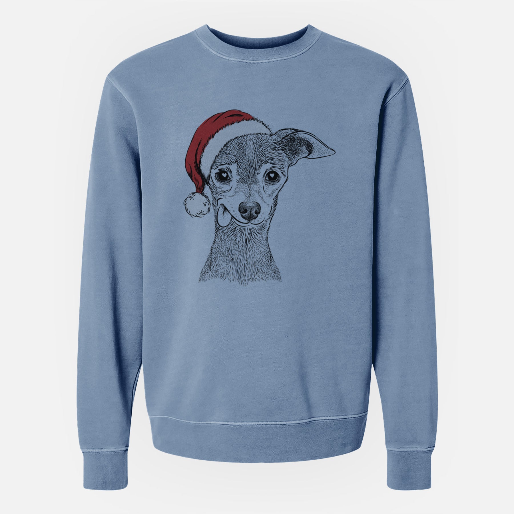 Santa Bebe the Chihuahua - Unisex Pigment Dyed Crew Sweatshirt