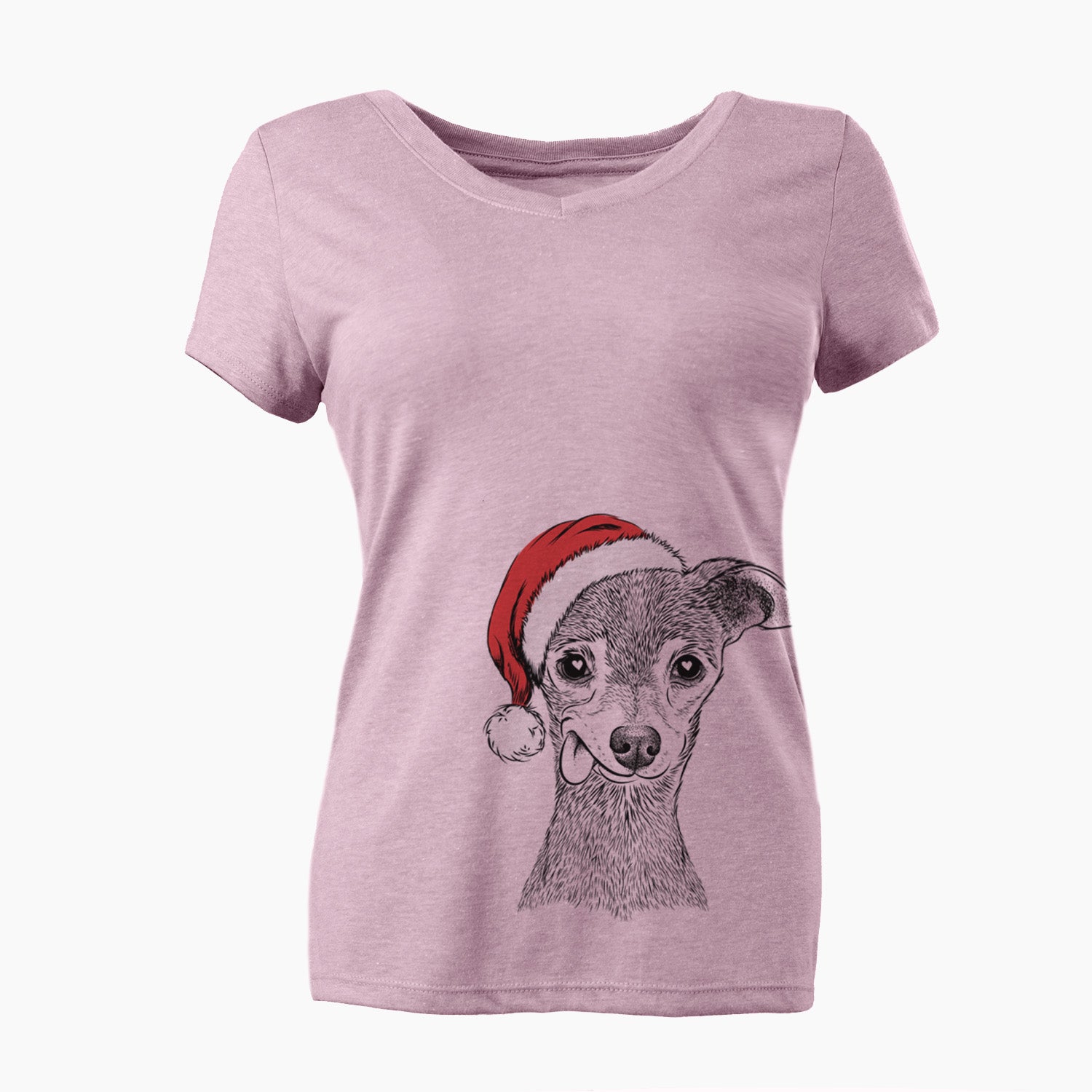 Santa Bebe the Chihuahua - Women's Perfect V-neck Shirt