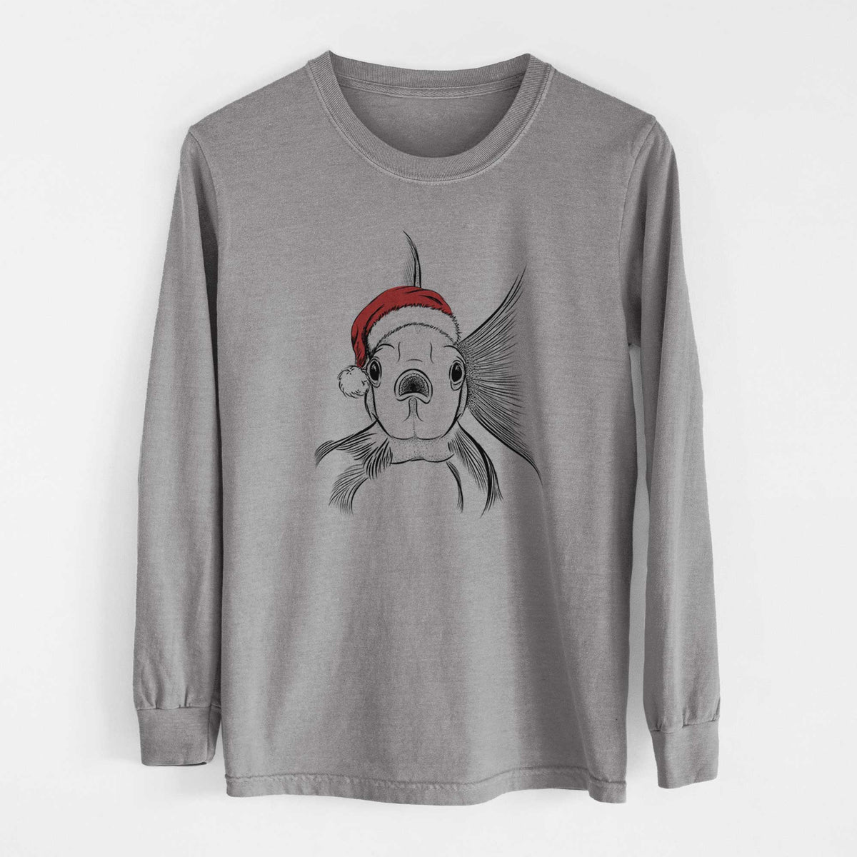 Santa Beefcake the Goldfish - Men's Heavyweight 100% Cotton Long Sleeve