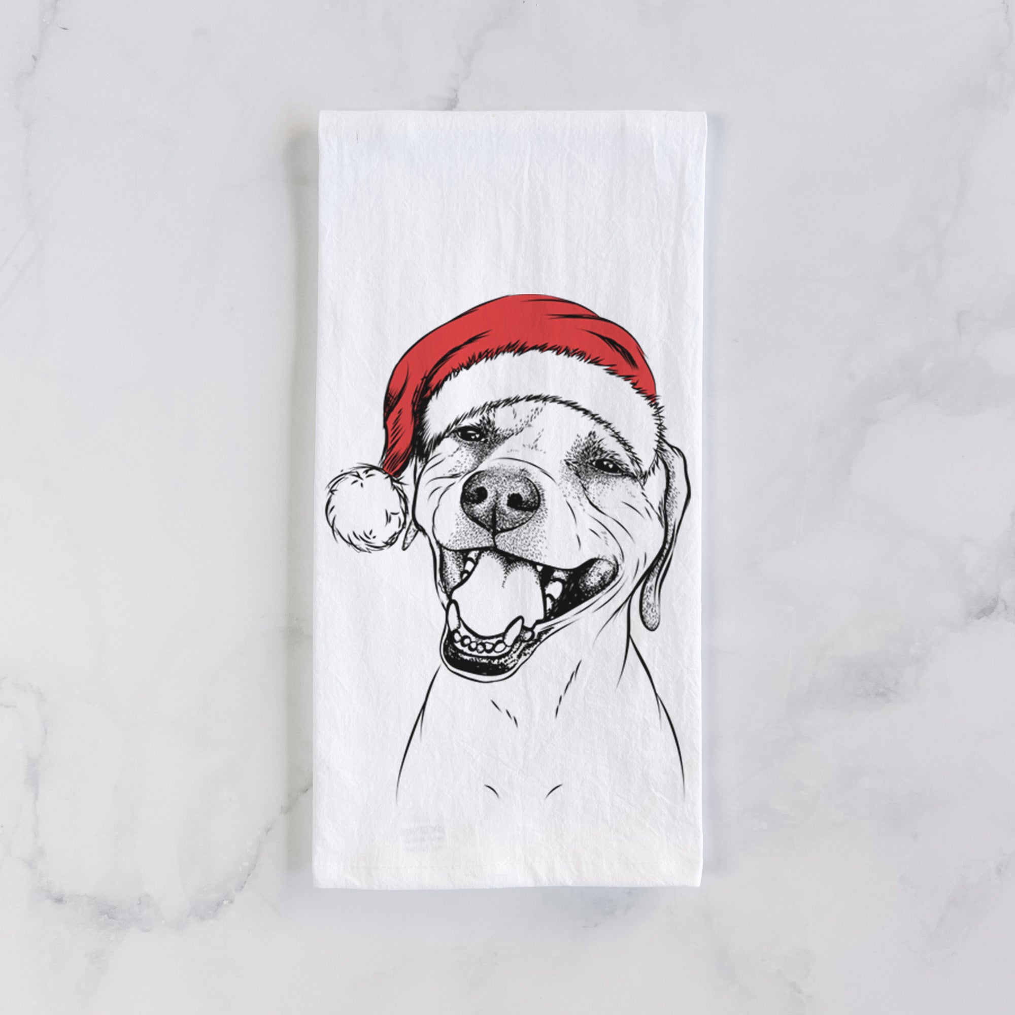 Beemer the Boxer Pitbull Terrier Mix Tea Towel