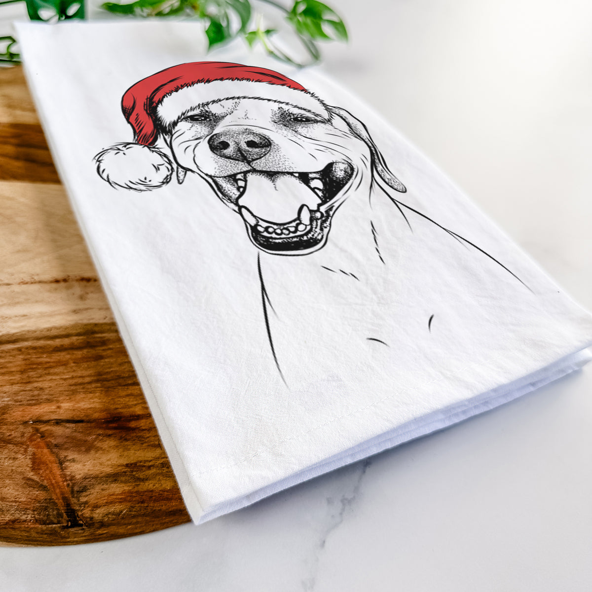 Beemer the Boxer Pitbull Terrier Mix Tea Towel