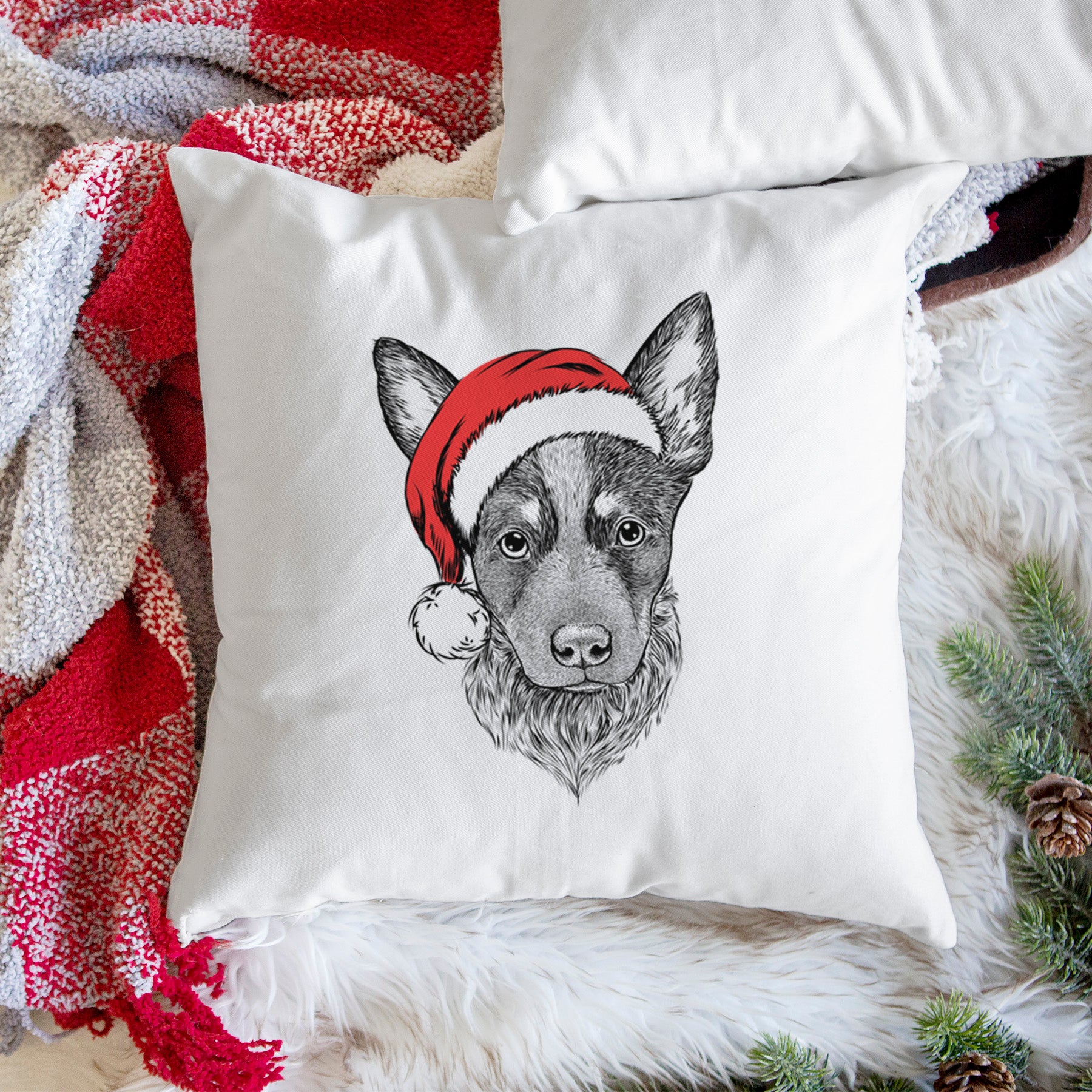 Bella the Blue Heeler Puppy - Throw Pillow Cover