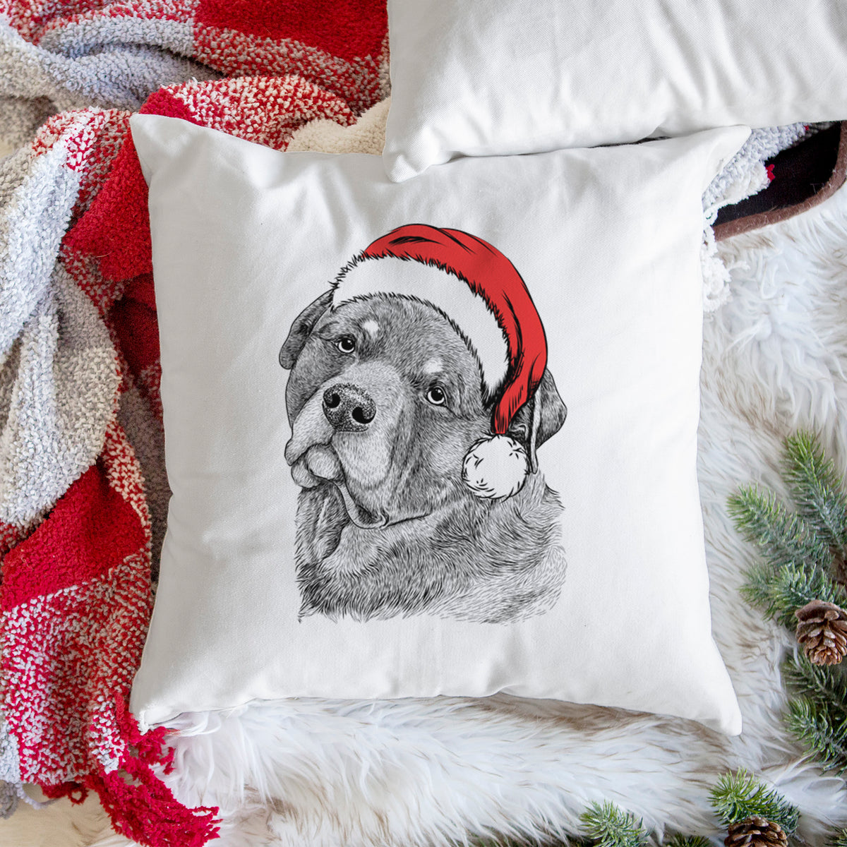 Bender the Rottweiler - Throw Pillow Cover