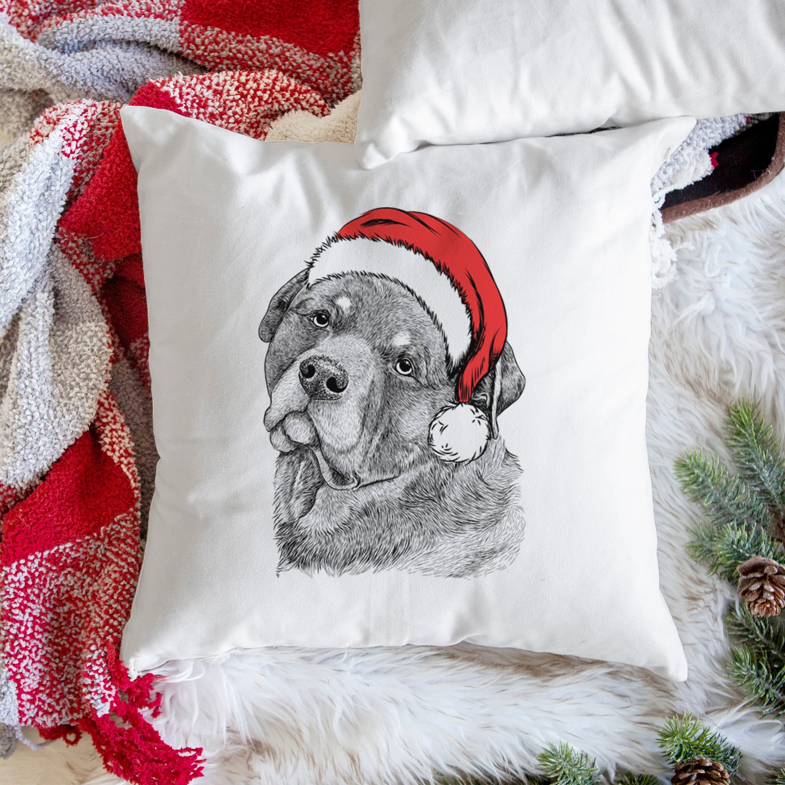 Bender the Rottweiler - Throw Pillow Cover