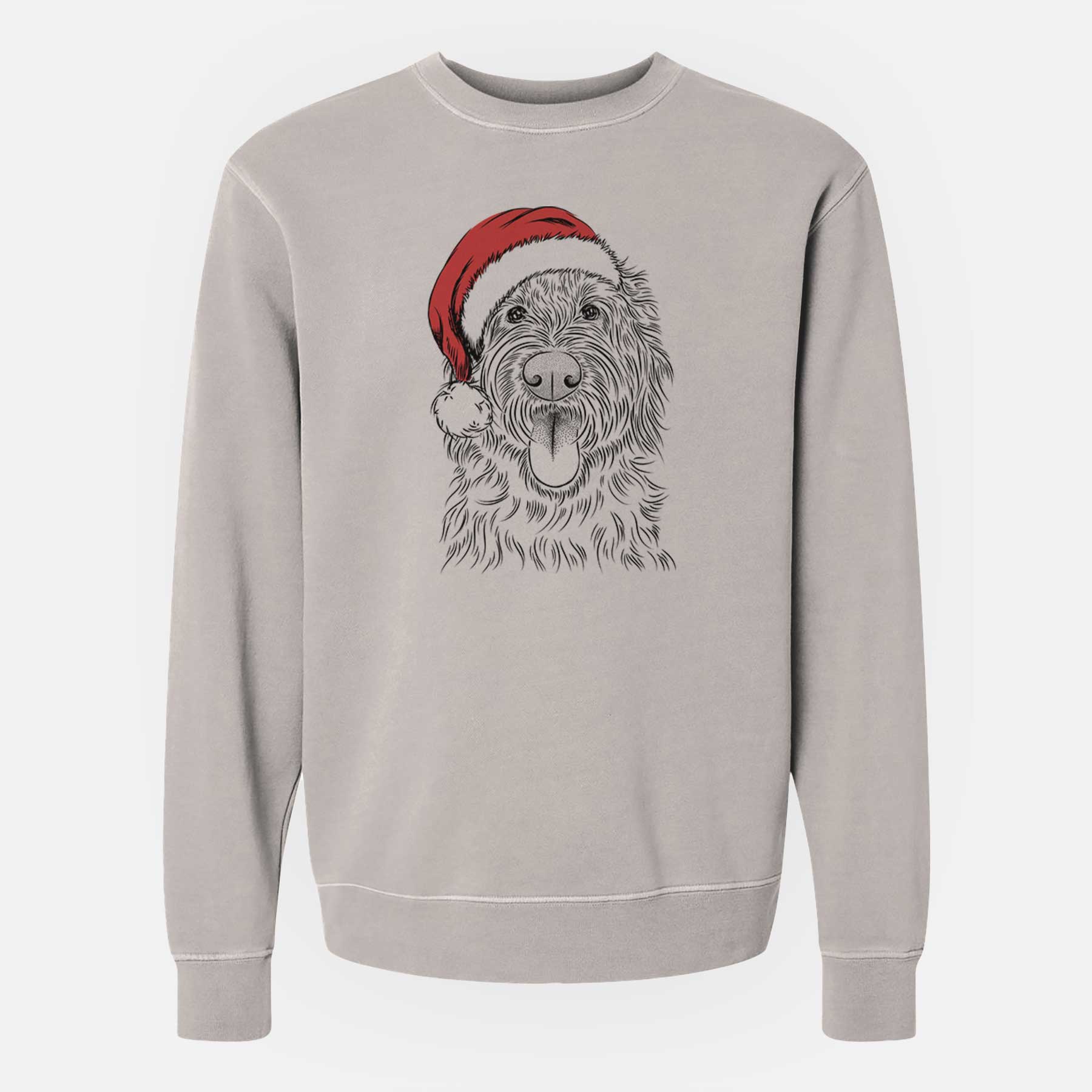 Santa Bennett the Doodle - Unisex Pigment Dyed Crew Sweatshirt