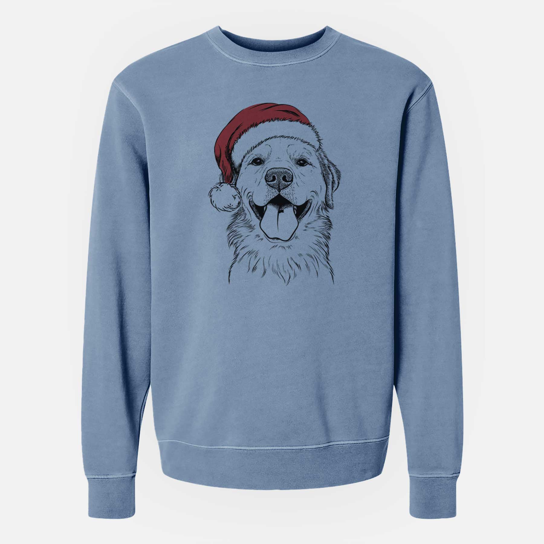 Santa Bennett the Golden Retriever - Unisex Pigment Dyed Crew Sweatshirt