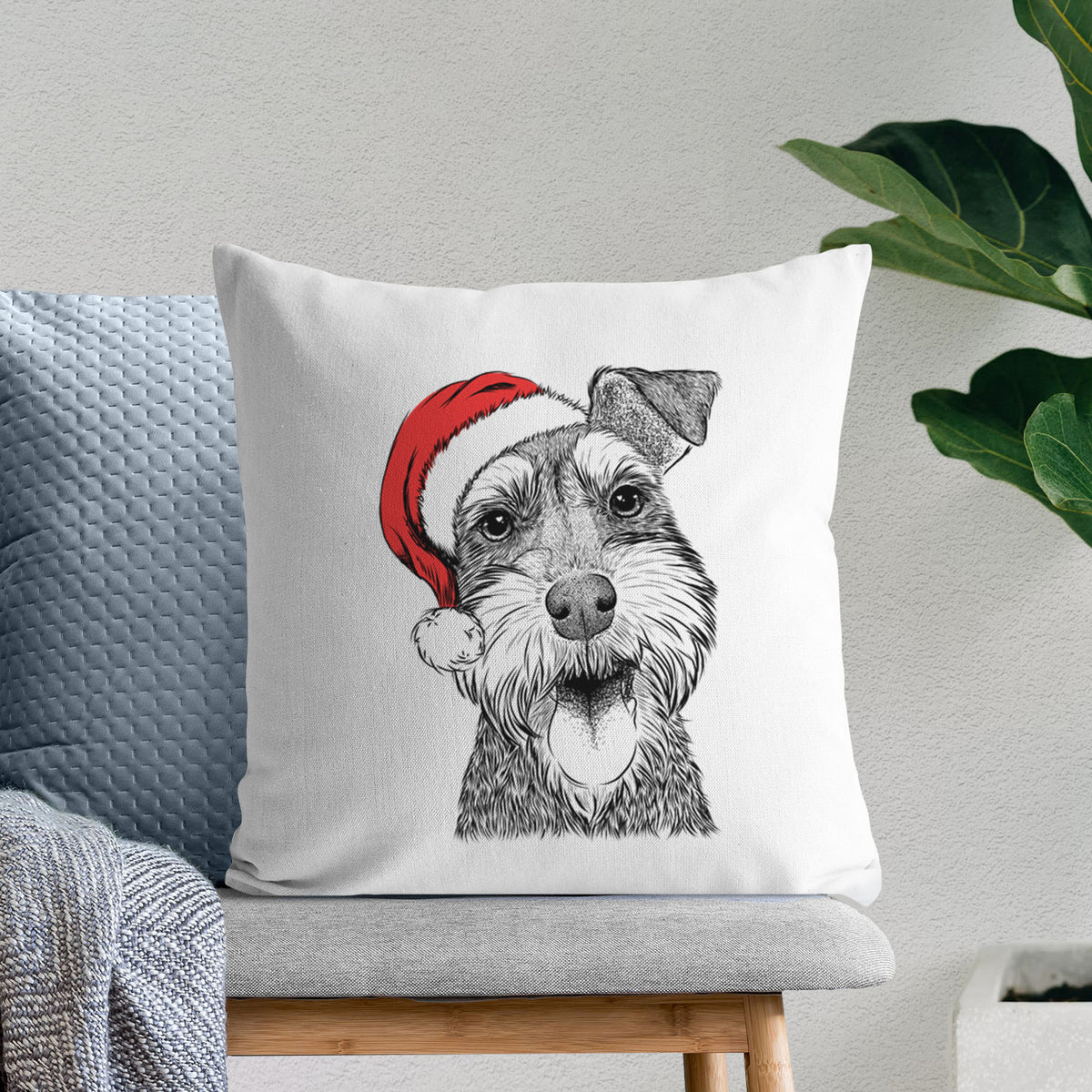 Bernadette the Mini Schnauzer - Throw Pillow Cover