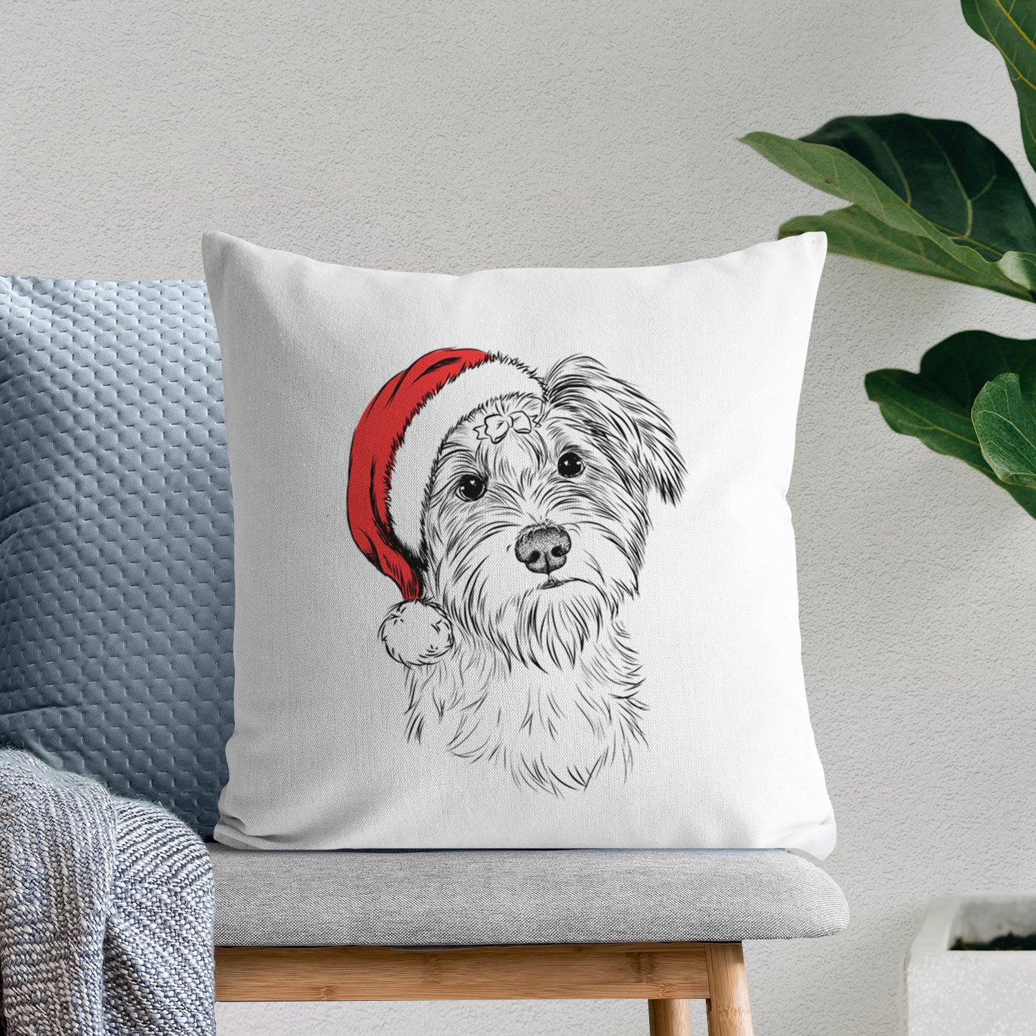 Birdee the Schnauzer Mix - Throw Pillow Cover