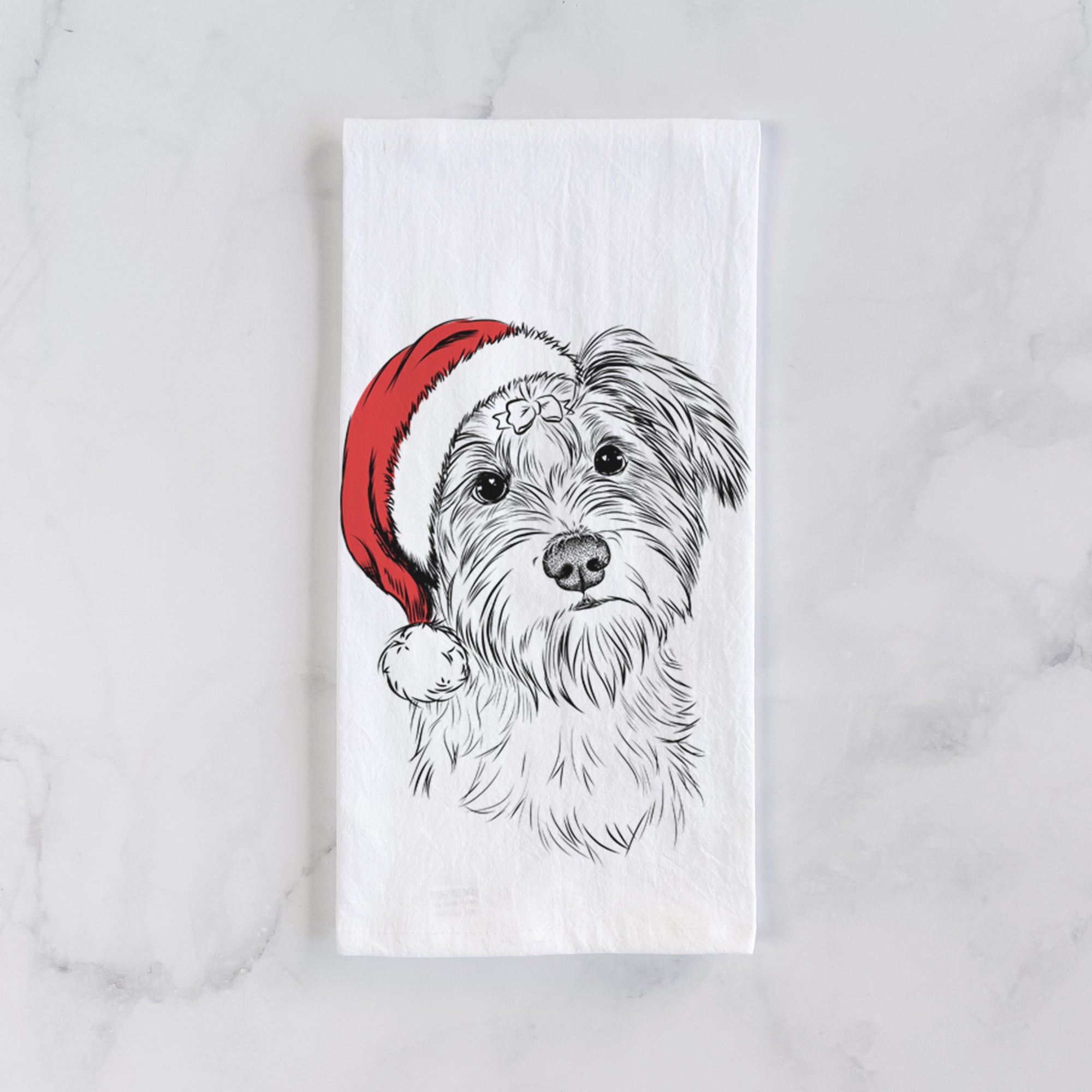 Birdee the Schnauzer Mix Tea Towel